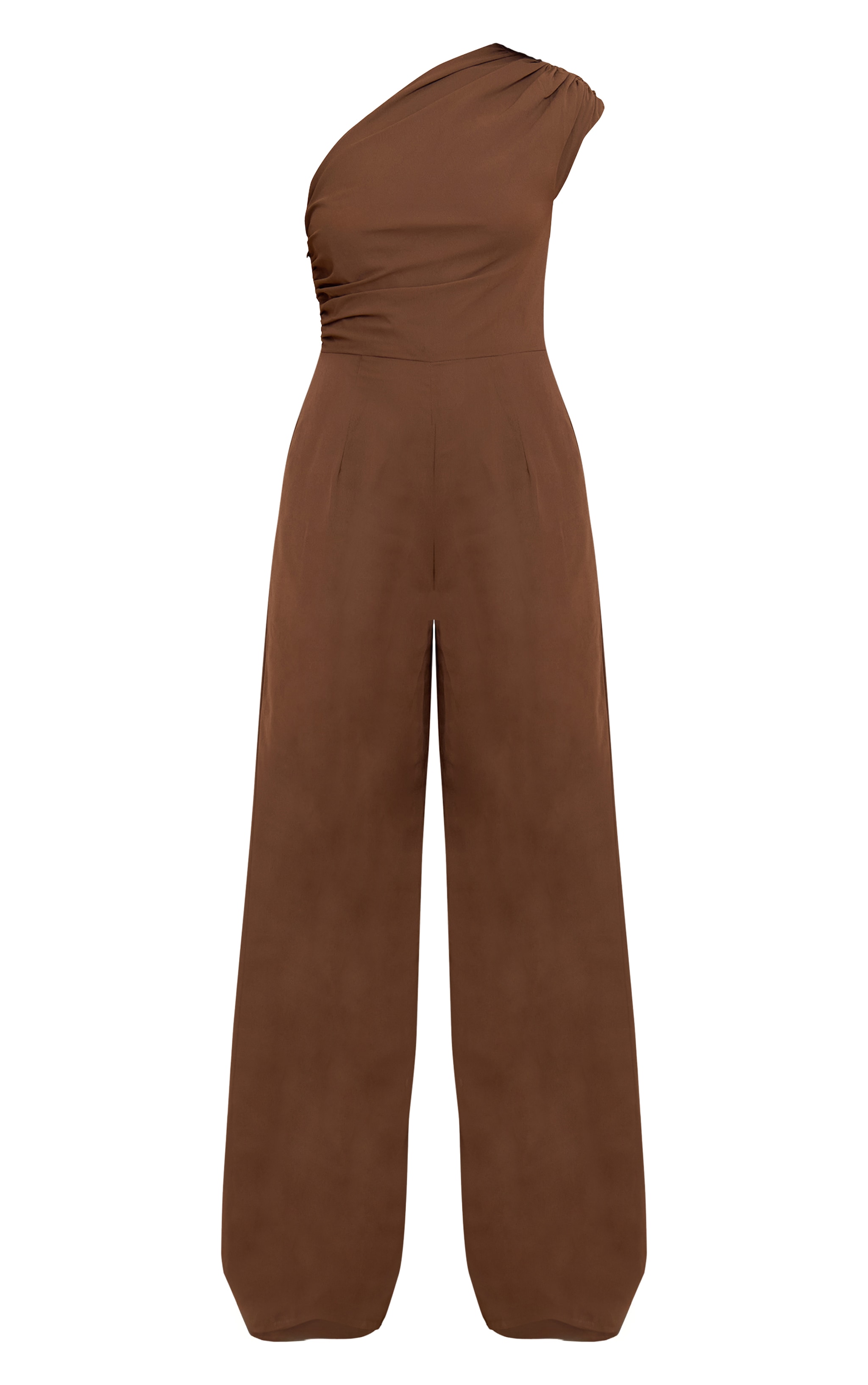Mushroom Chiffon One Shoulder Ruched Jumpsuit image 5