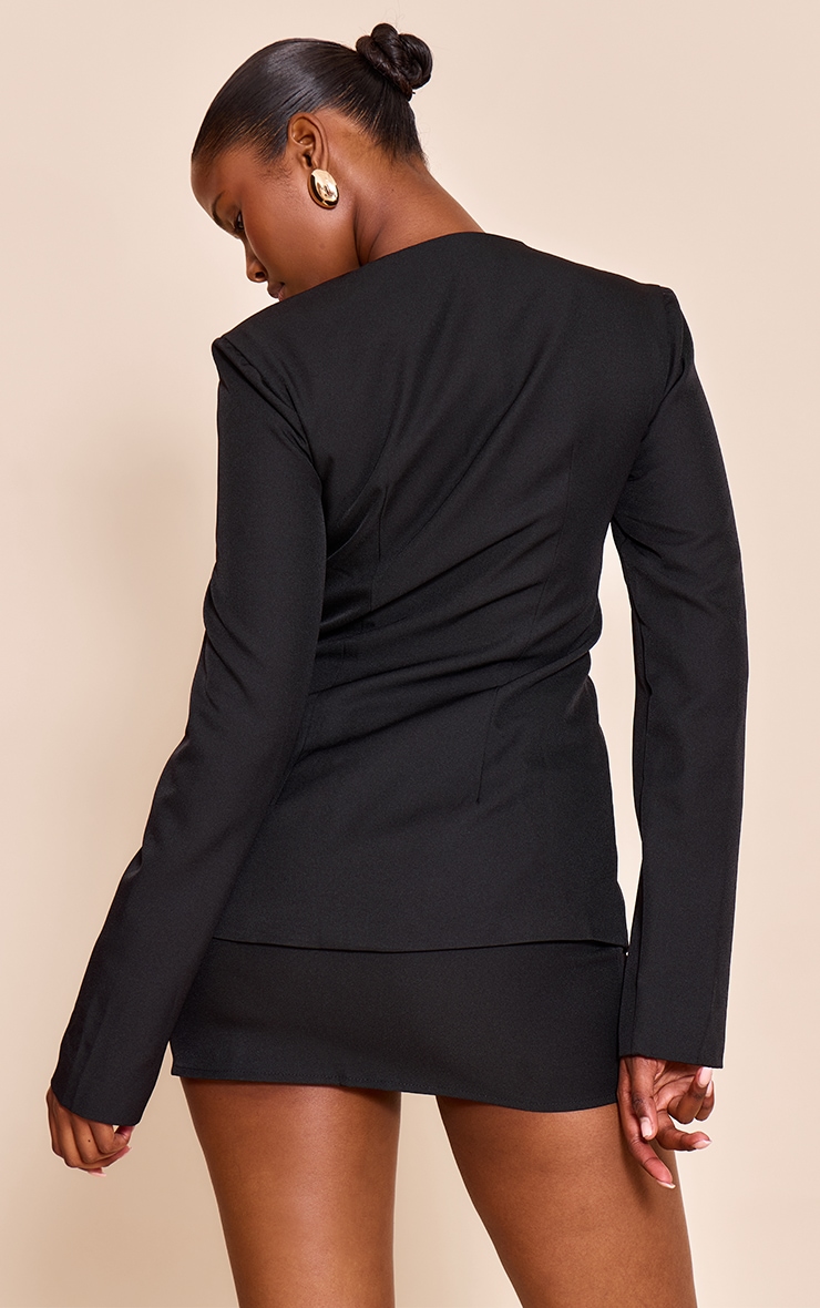 Black Tailored Trim Detail Mini Skirt image 3