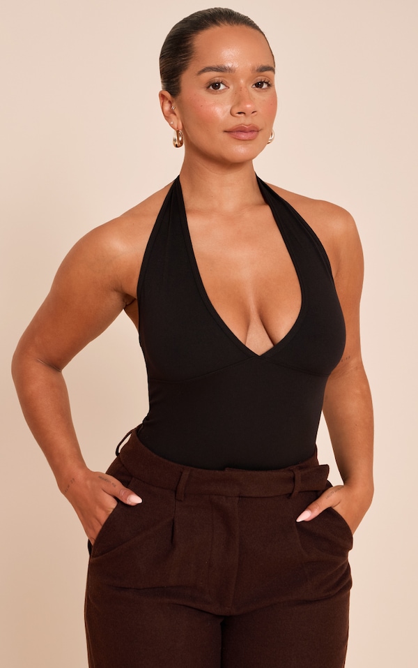 Shape Black Sculpt Halter Neck Bodysuit