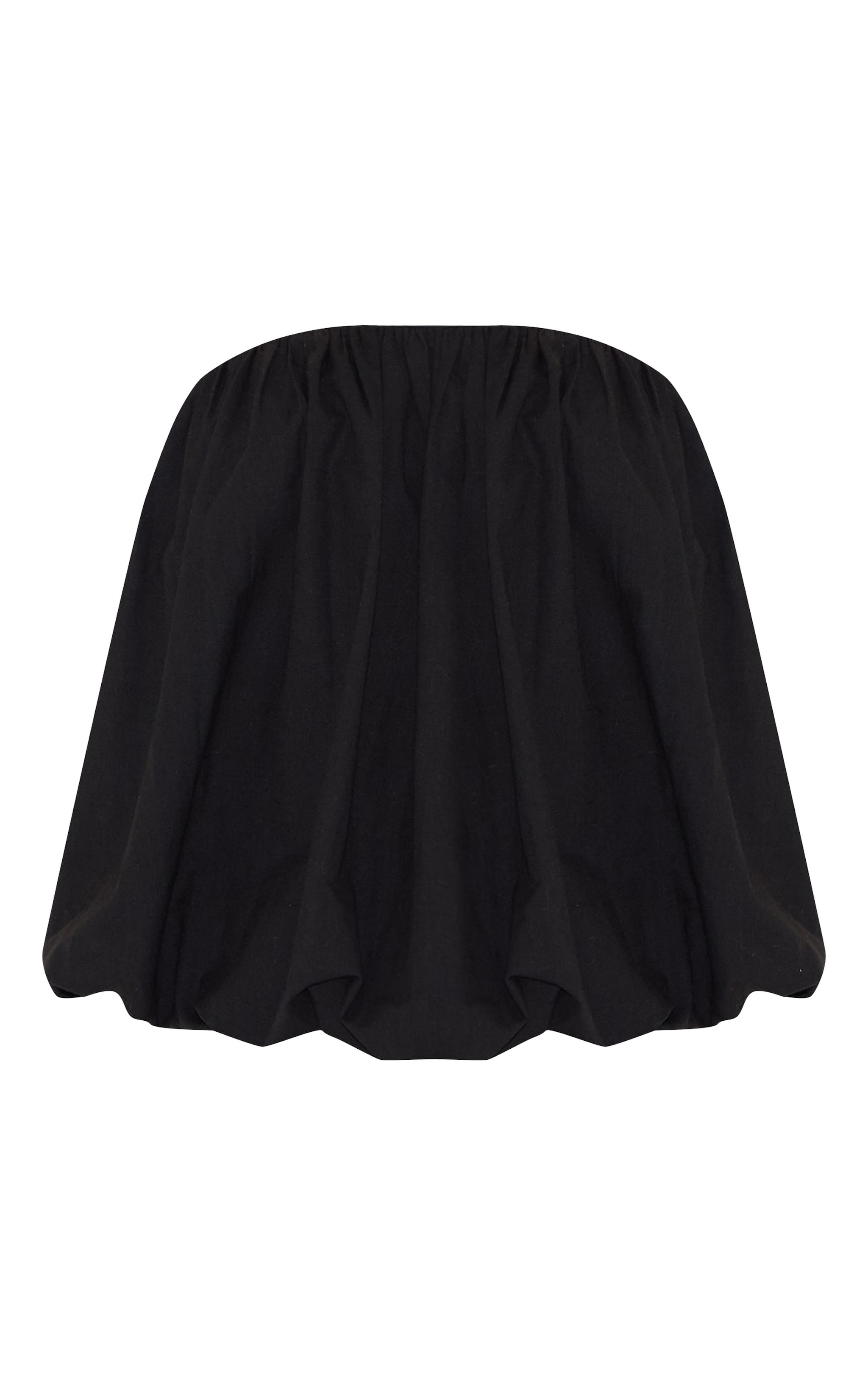 Tall Top bustier en effet lin noir froncé image 5