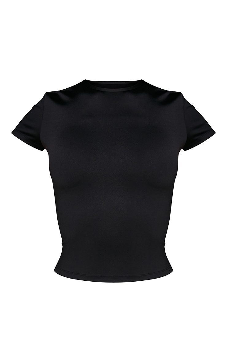 Black Ultimate Seam Detail Short Sleeve Top image 5