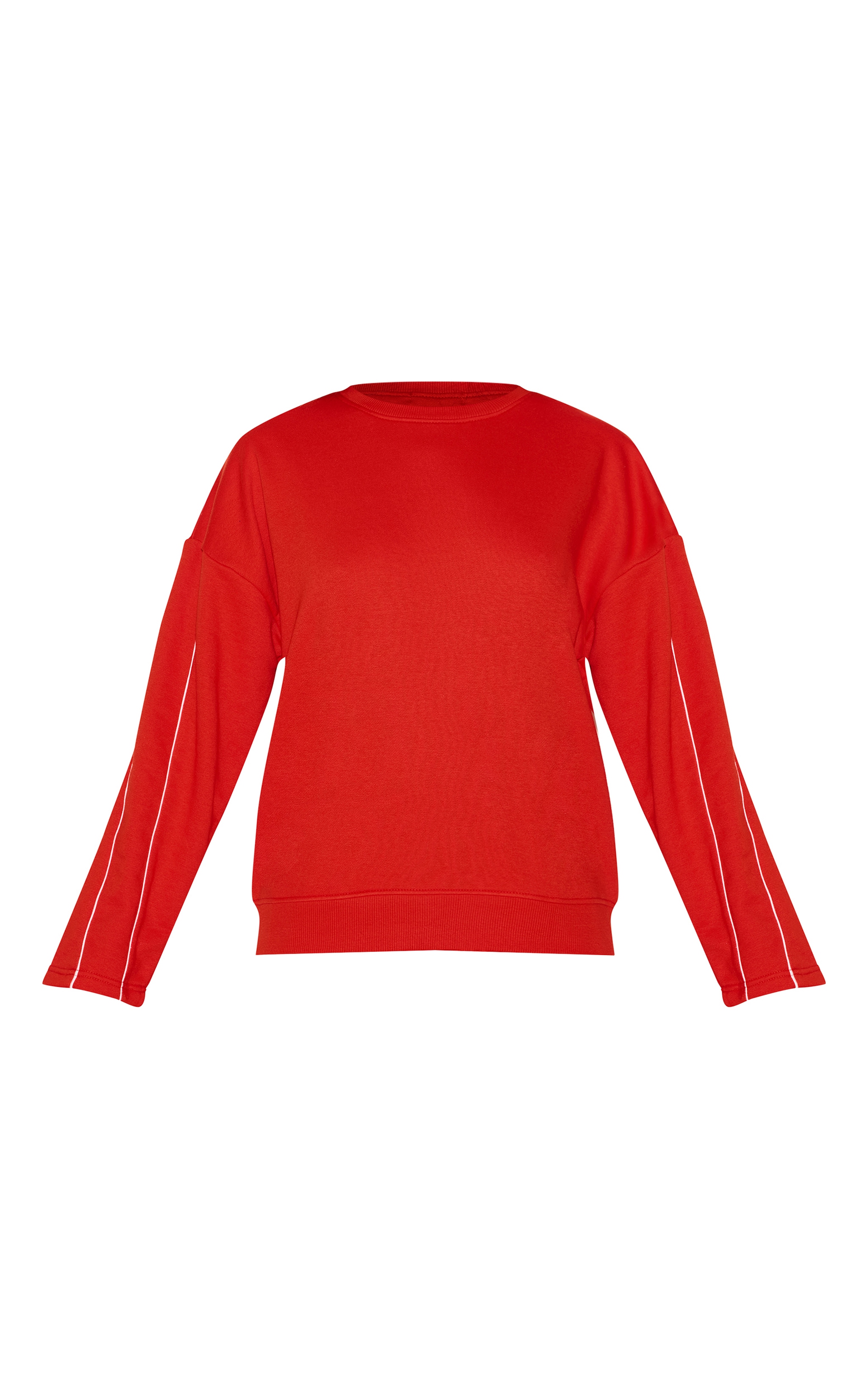 Red Contrast Piping Detail Sweatshirt image 5