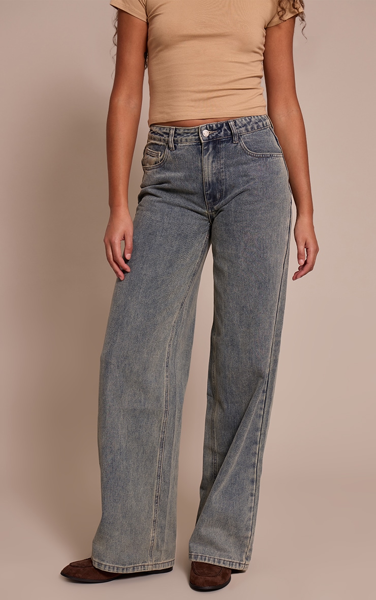 Tall Vintage Washed Mid Rise Wide Leg Jeans image 2