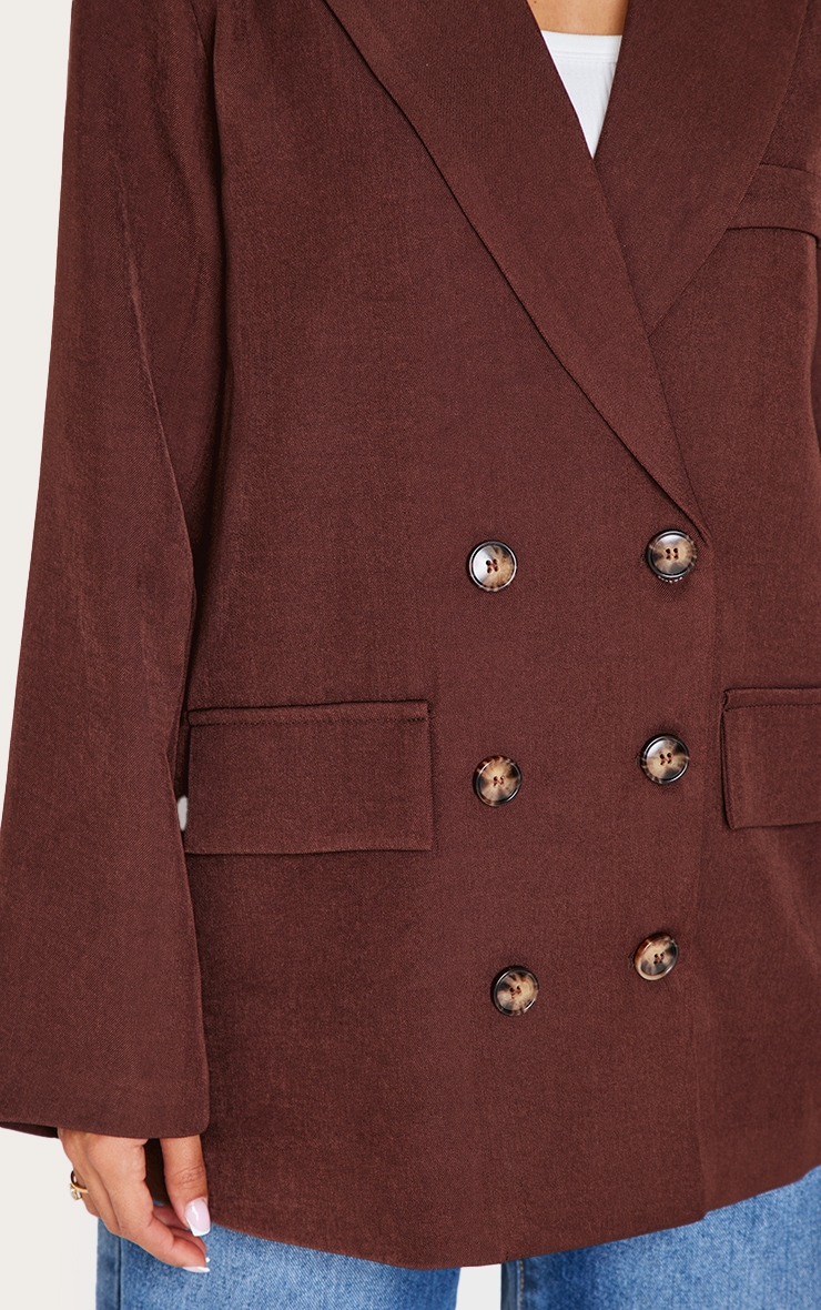 Petite Blazer deluxe doublé marron à double boutonnière image 4