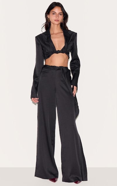 Black Twist Detail Pants
