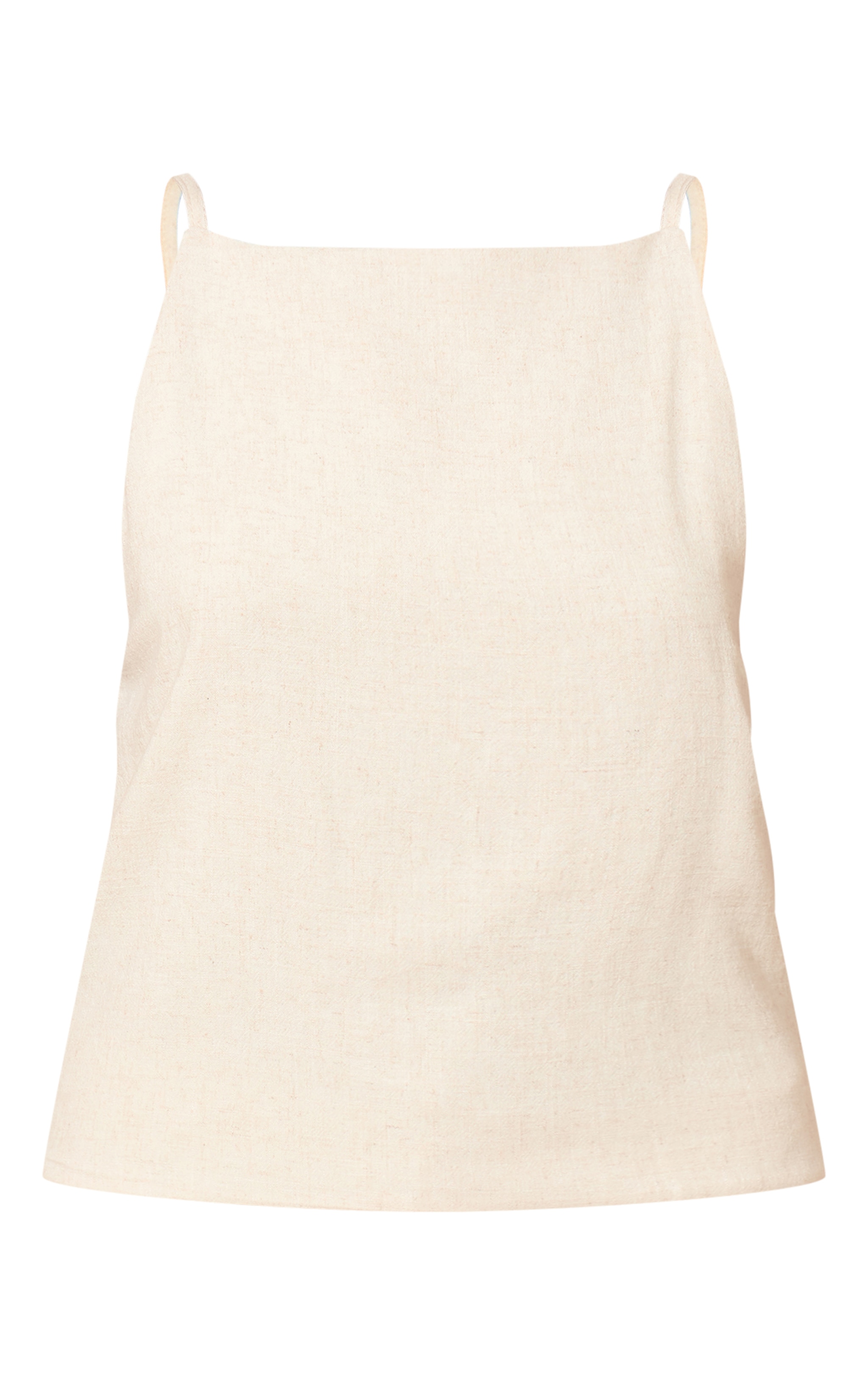 Cream Linen Look Open Back Cami Top image 5
