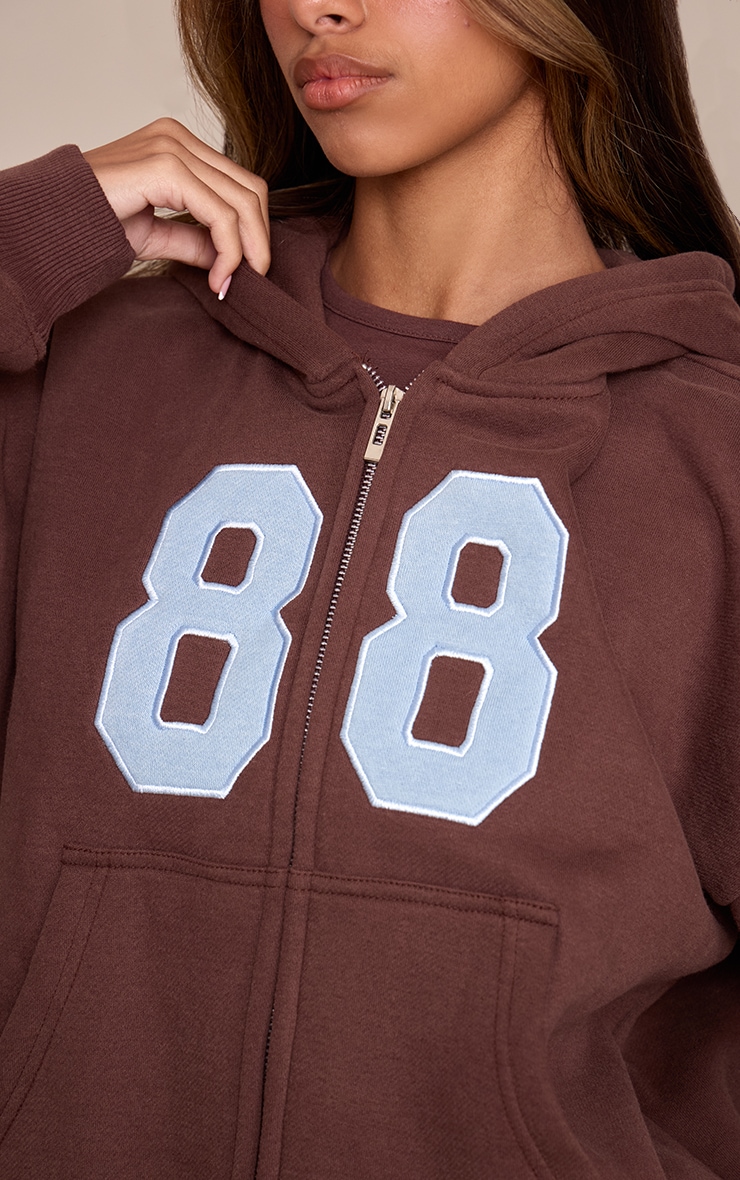 Petite Chocolate Graphic Zip Up Hoodie image 4