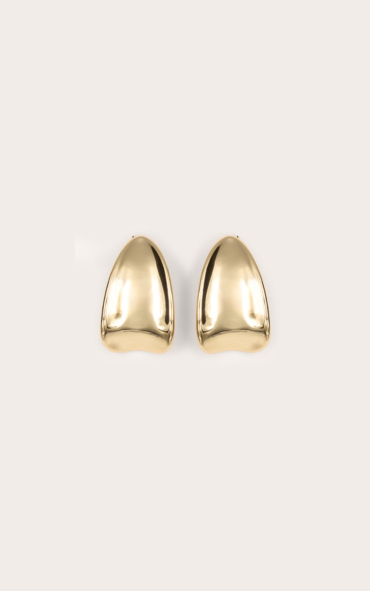 Gold Curve Statement Earrings image 3