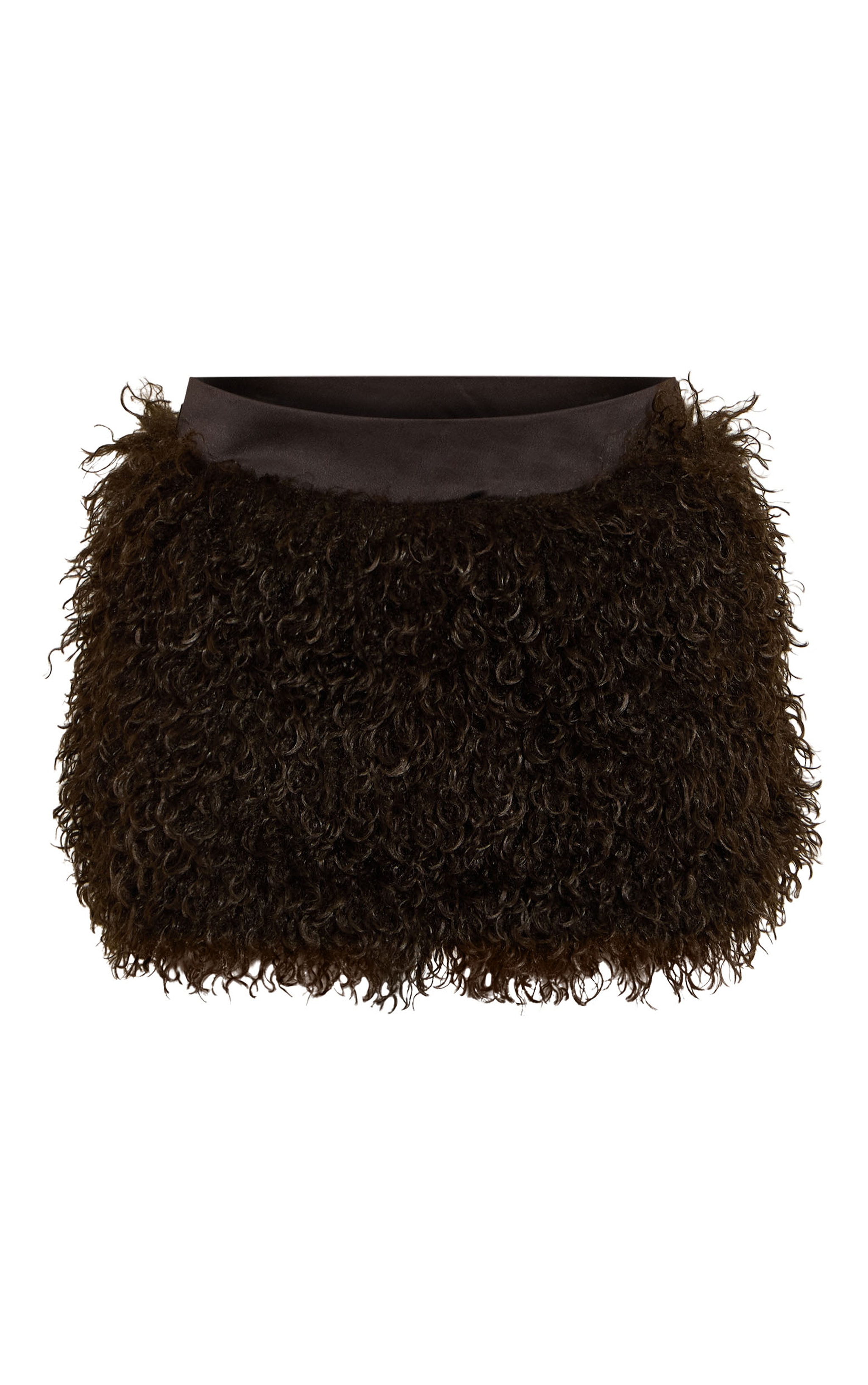 Dark Chocolate Mongolian Fur Mini Skirt image 6
