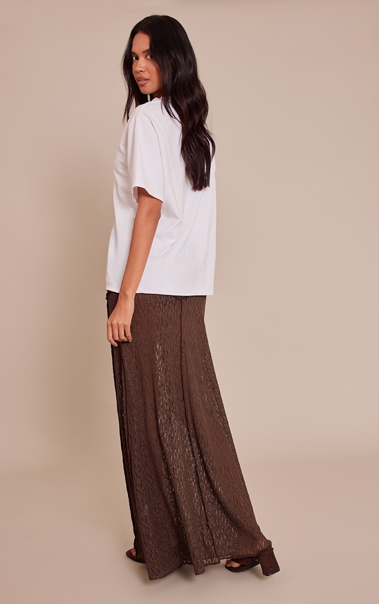 Chocolate Lace Seam Detail Maxi Skirt image 3