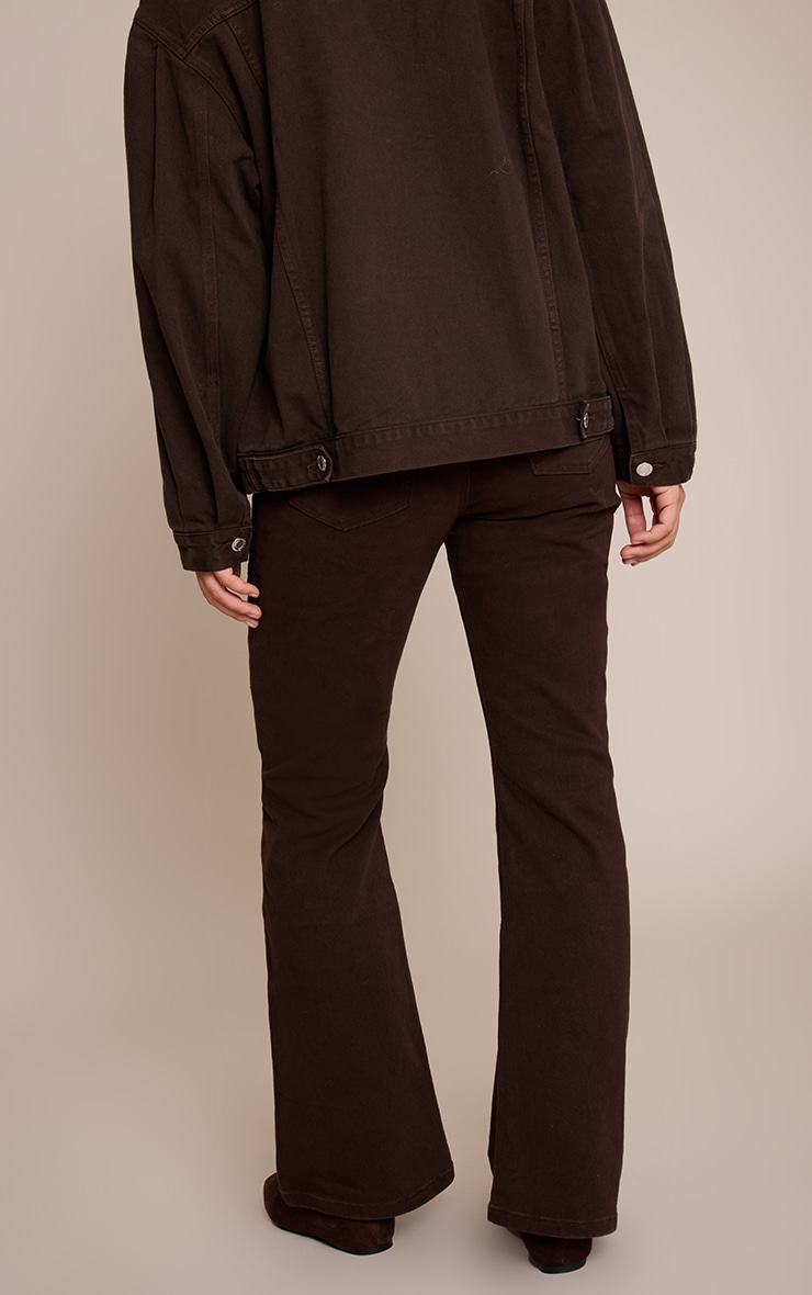 Dark Chocolate High Waisted Denim Bootcut Jeans image 3