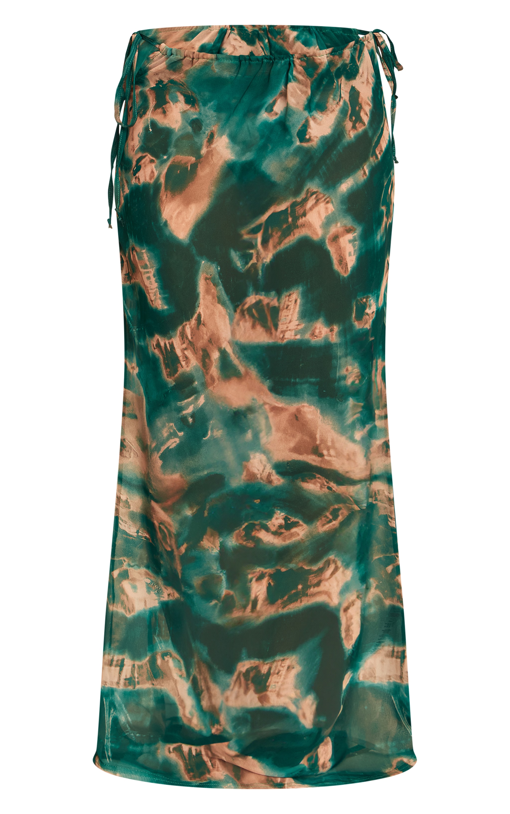 Shell Tie Dye Chiffon Fishtail Maxi Beach Skirt image 5