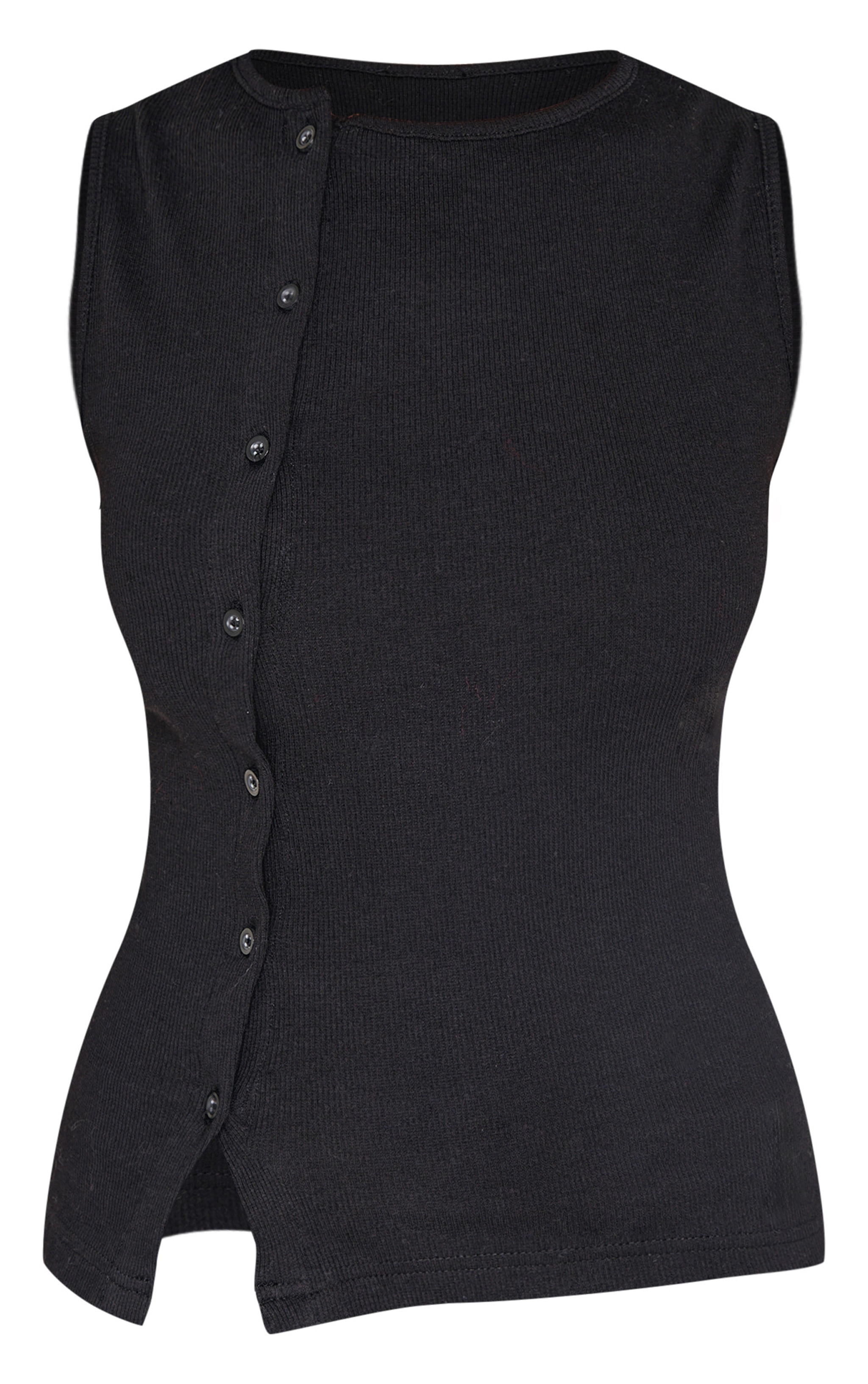Black Asymmetric Vest/chain Leather Top/oversize Black Tunic