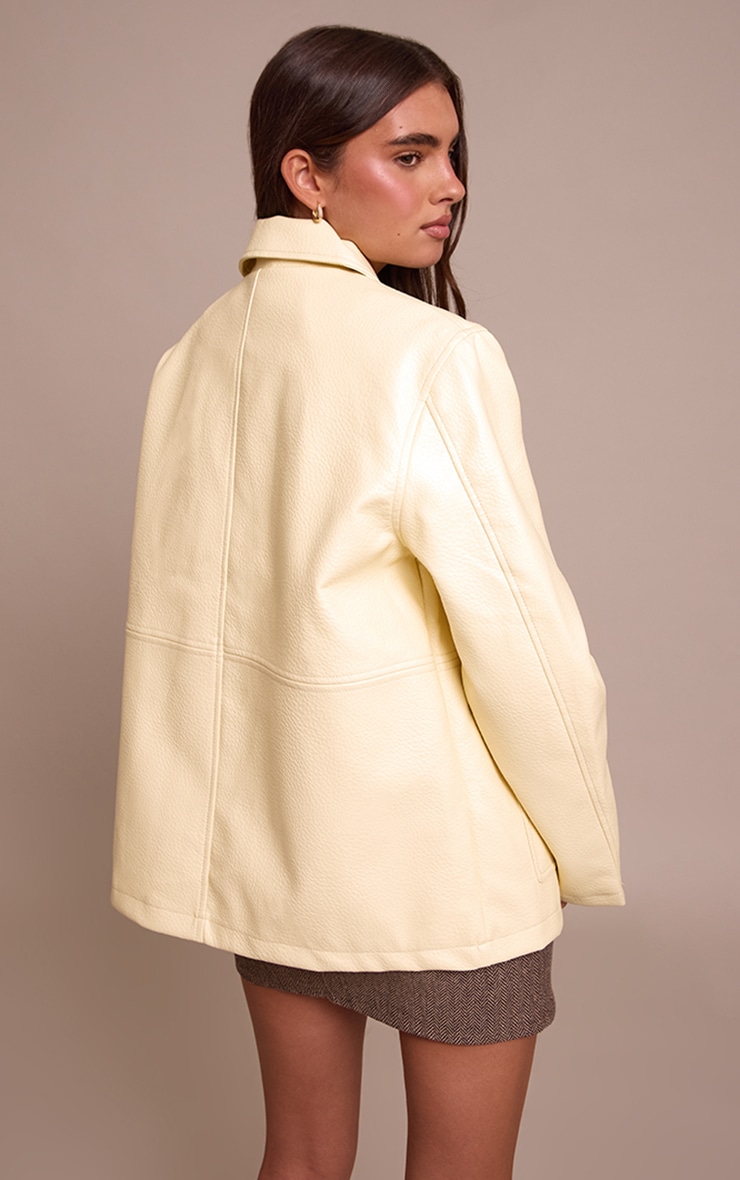 Buttercream Faux Leather Oversized Jacket image 2