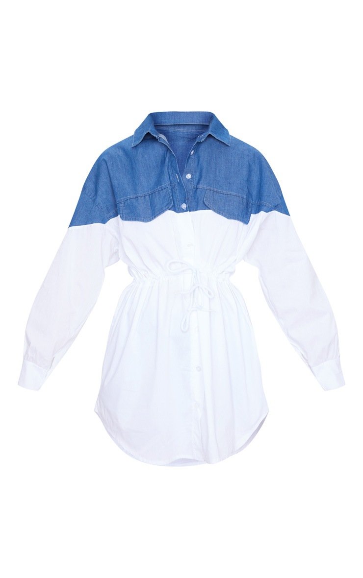 white denim shirt dress