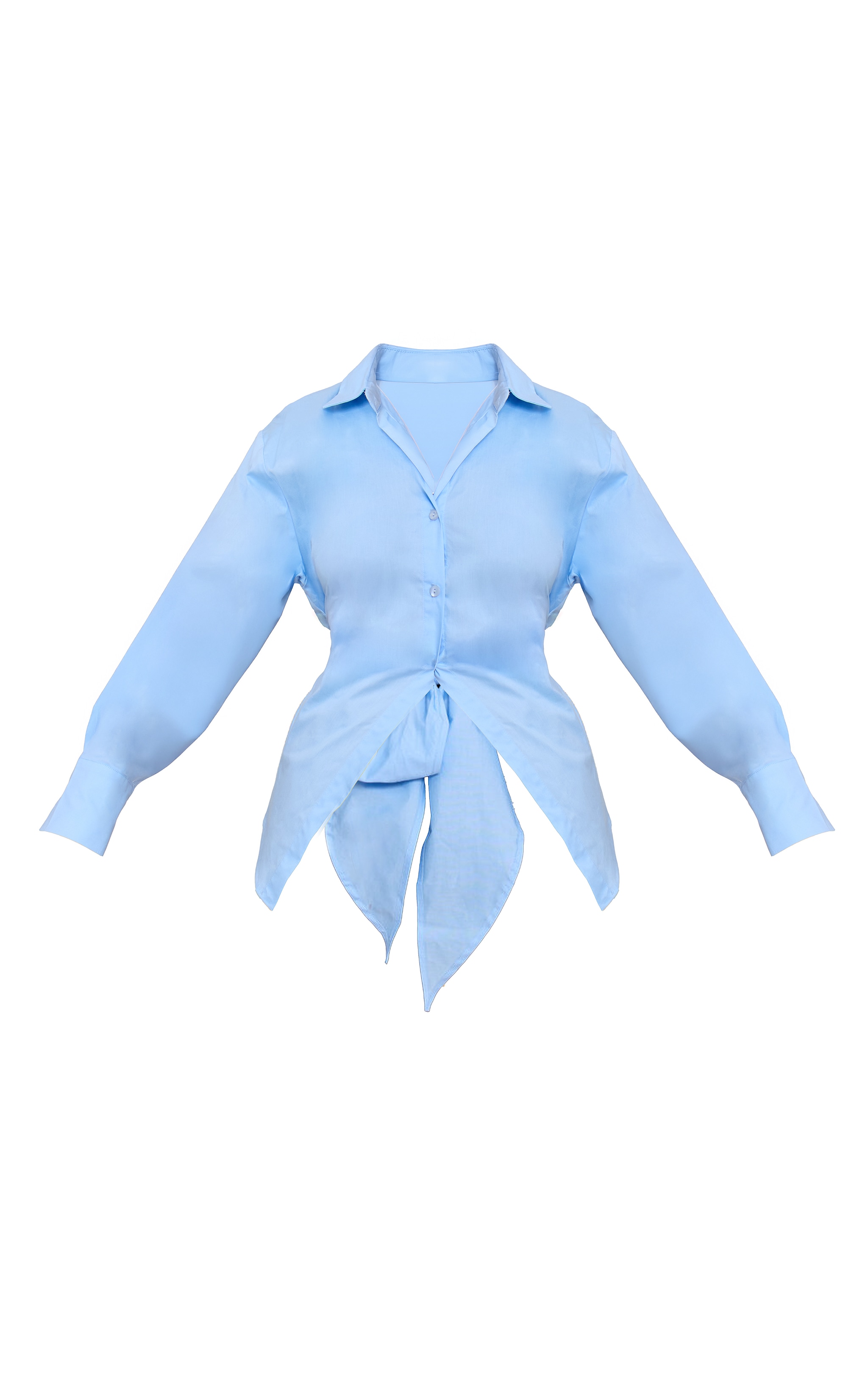 Shape Sky Blue Button Front Tie Back Shirt image 5