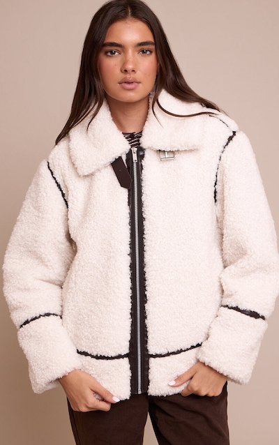 Cream Borg Panel Detail Aviator