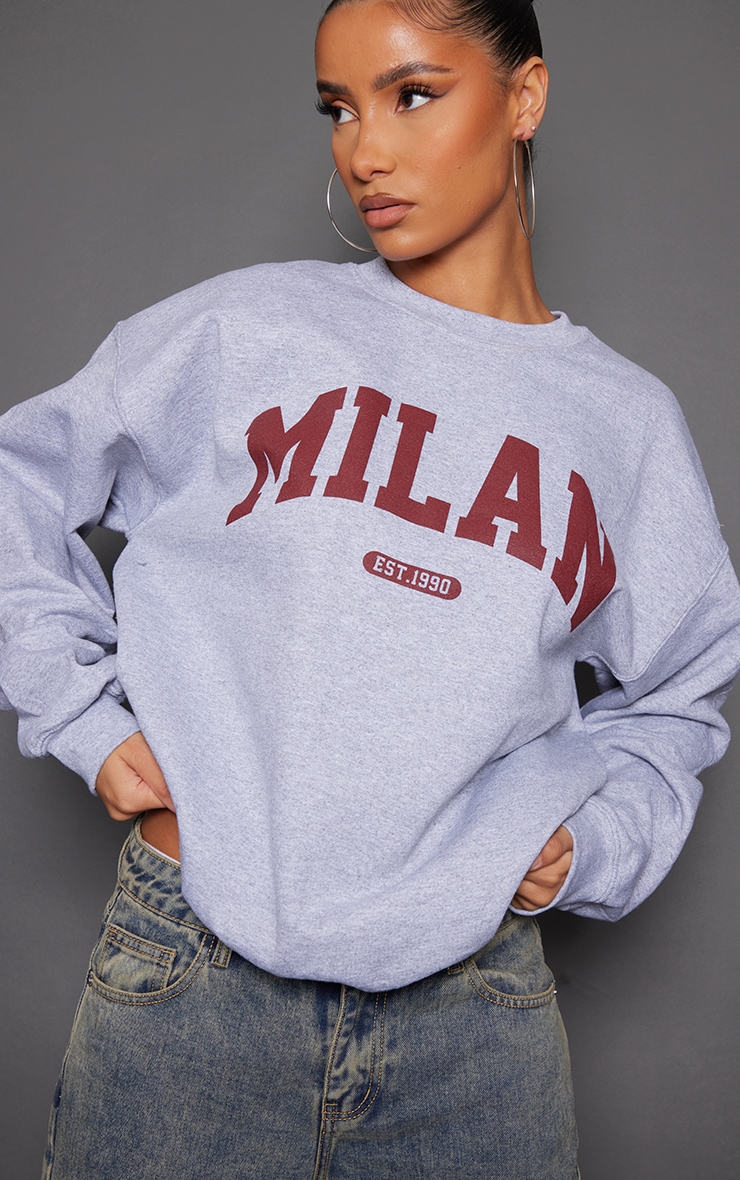 Ash Grey Milan Printed Sweatshirt image 4