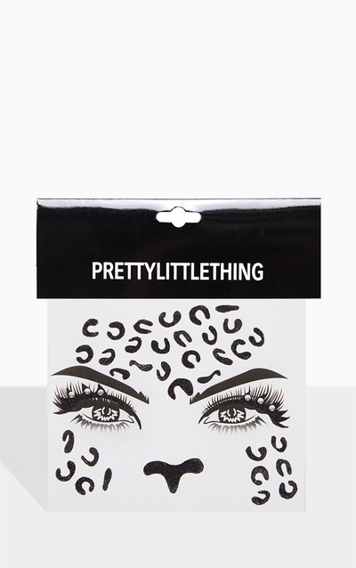 PRETTYLITTLETHING Black Leopard Face Sticker