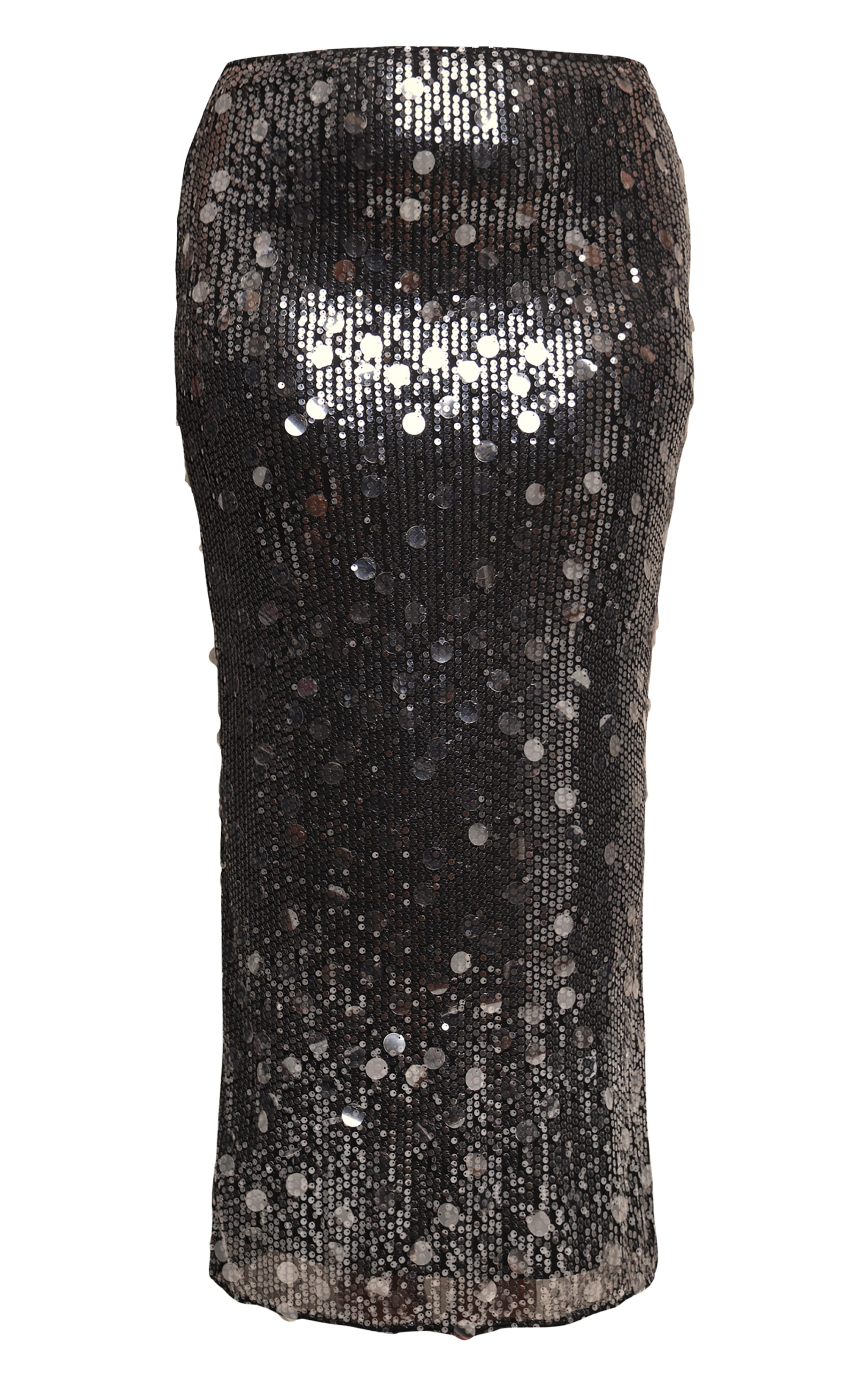 Plus Black Sequin High Waisted Maxi Skirt image 5