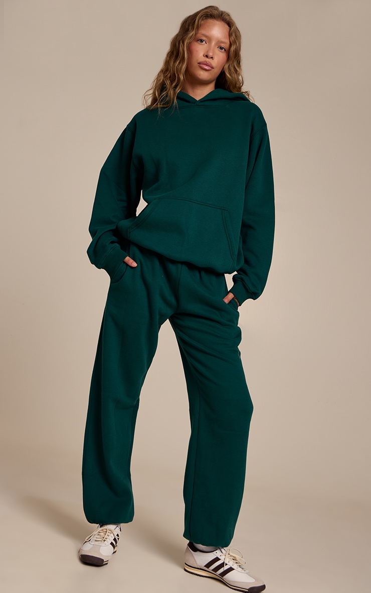 Hoodie pullover en coton polaire vert sapin image 3