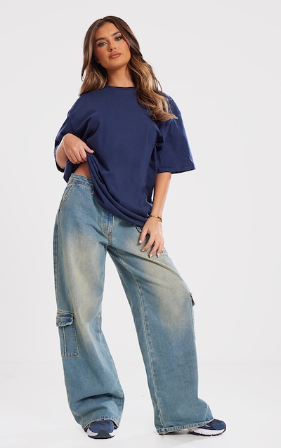 Dark Blue Boxy Oversized T Shirt