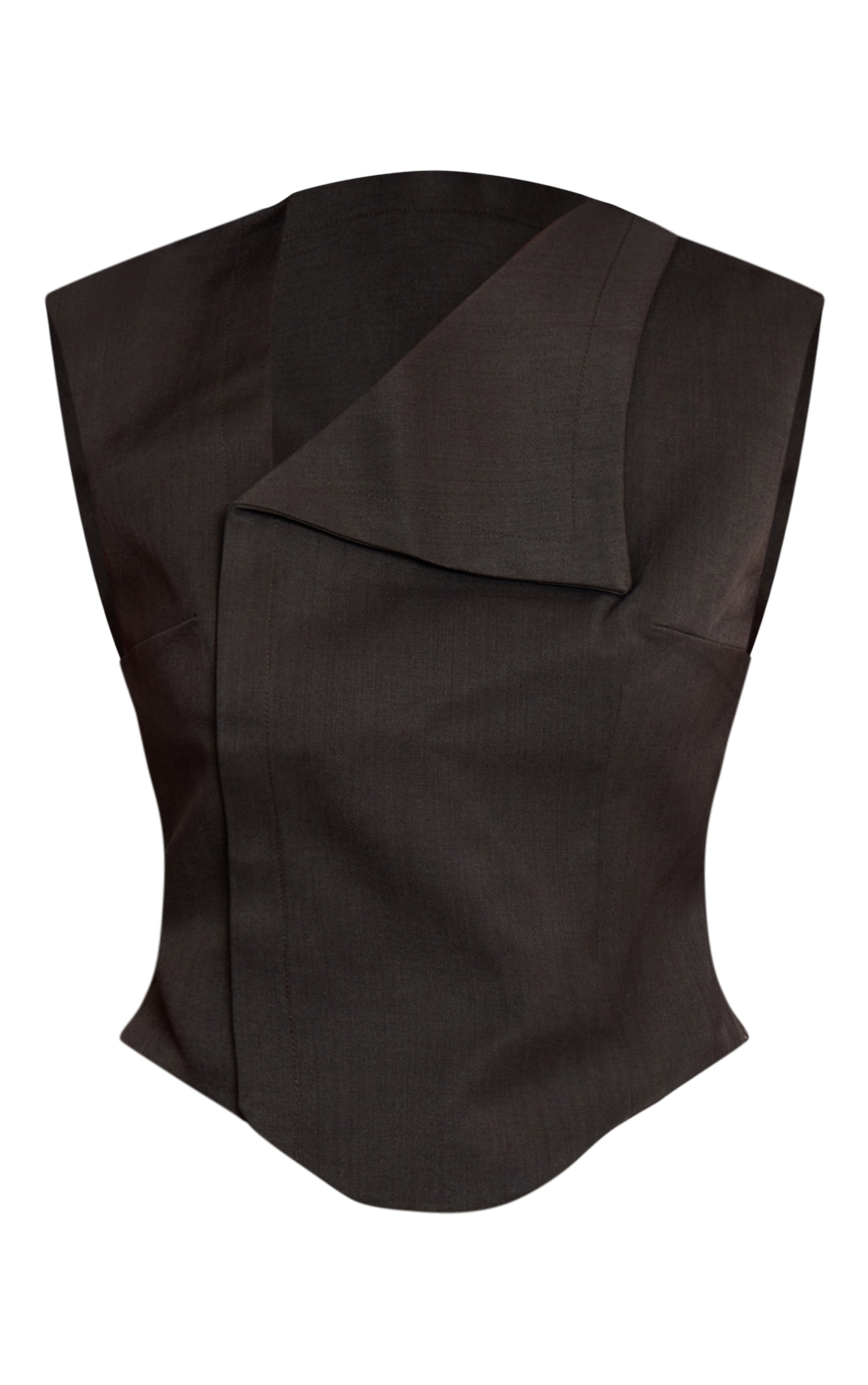 Gilet tissé gris anthracite à col abstrait image 5