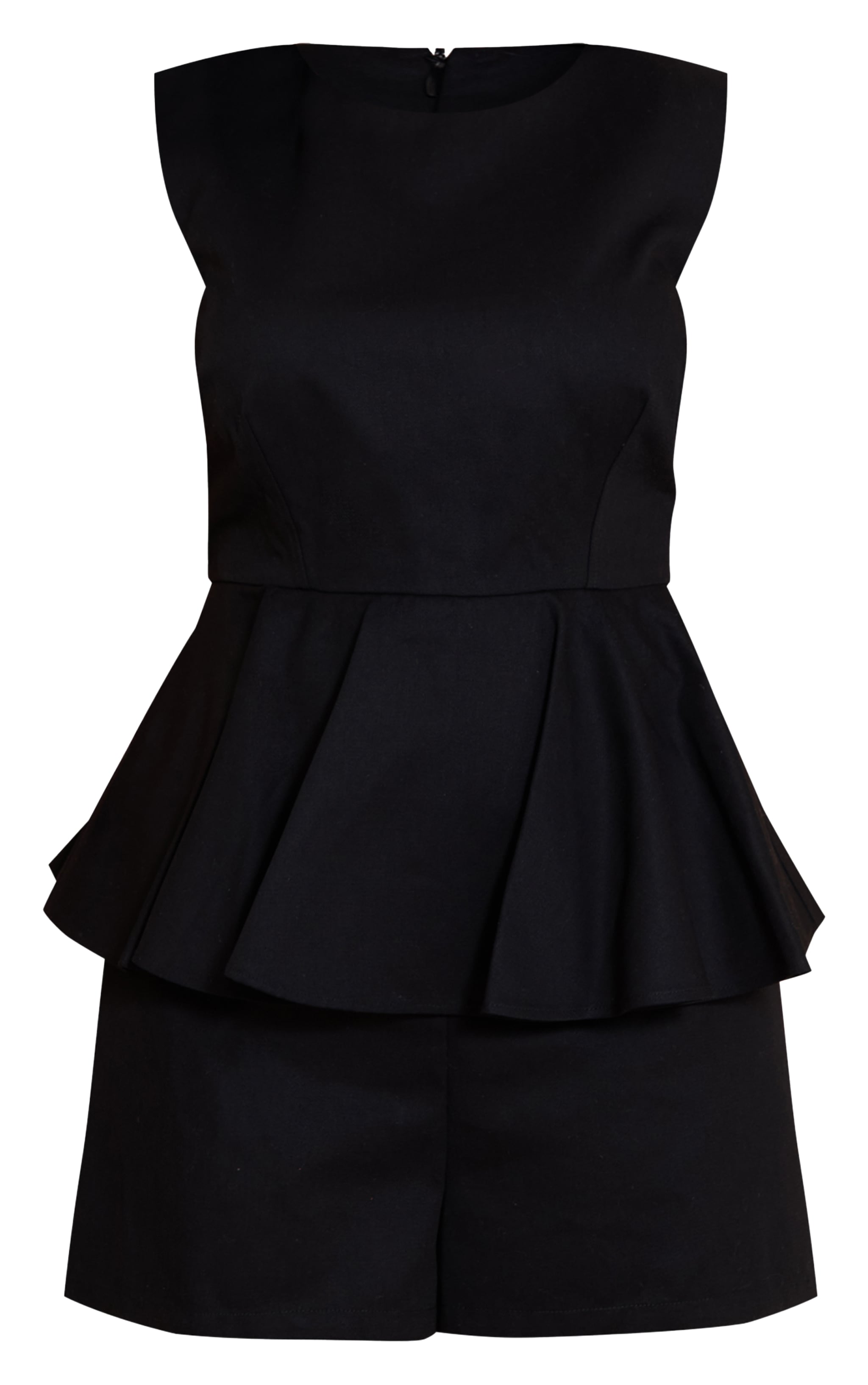 Plus Black Cotton Peplum Skort Peplum Playsuit image 5