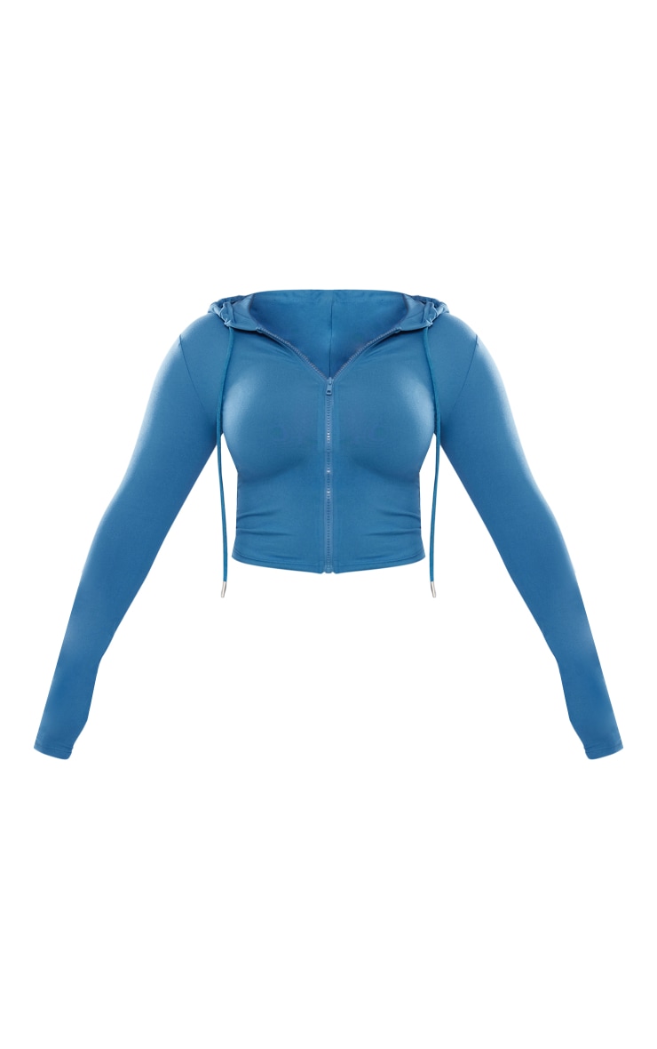 Shape Hoodie Sculpt bleu pétrole à zip image 5
