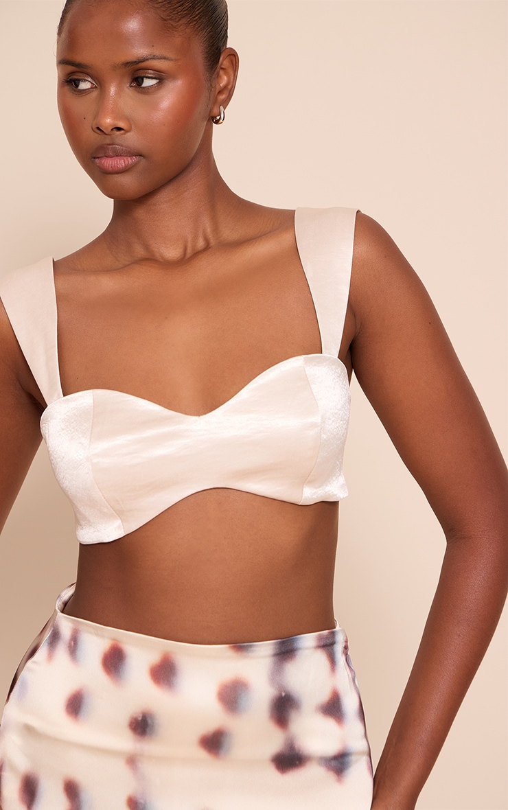 Champagne Hammered Satin Bralette image 4