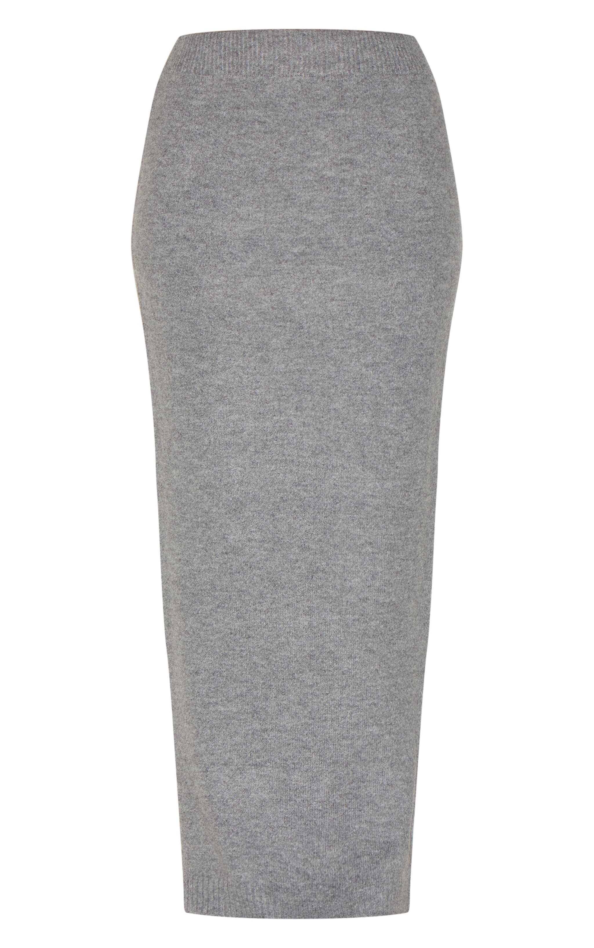 Ash Grey Melange Soft Knit Maxi Skirt | Knitwear
