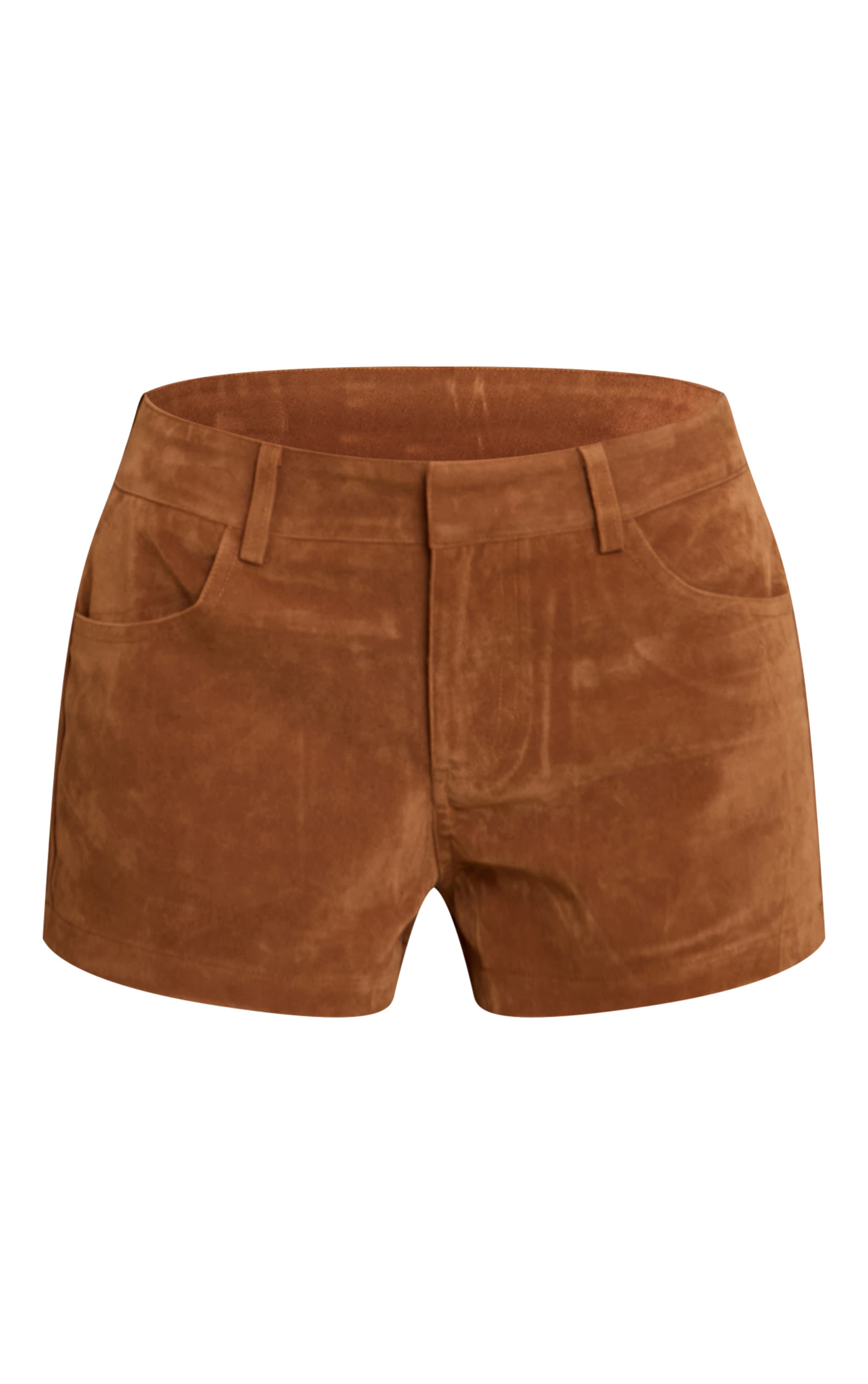 Tan Suede Tailored Shorts image 6