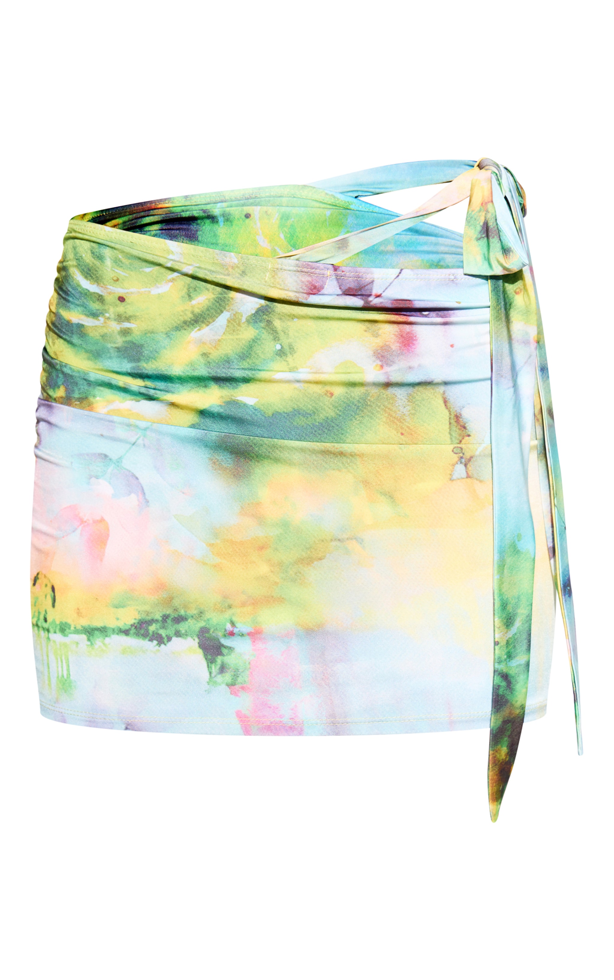Premium Blue Floral Print Double Layer Mini Skirt image 6