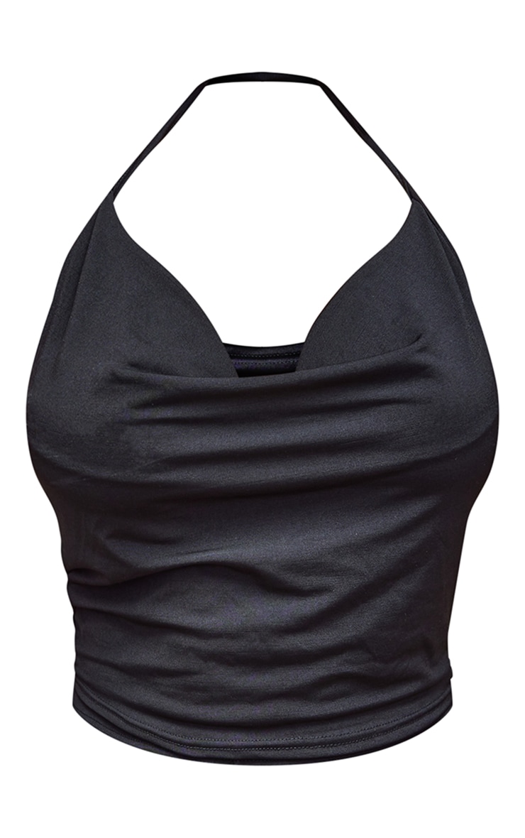 Shape Black Slinky Cowl Neck Sleeveless Top image 5