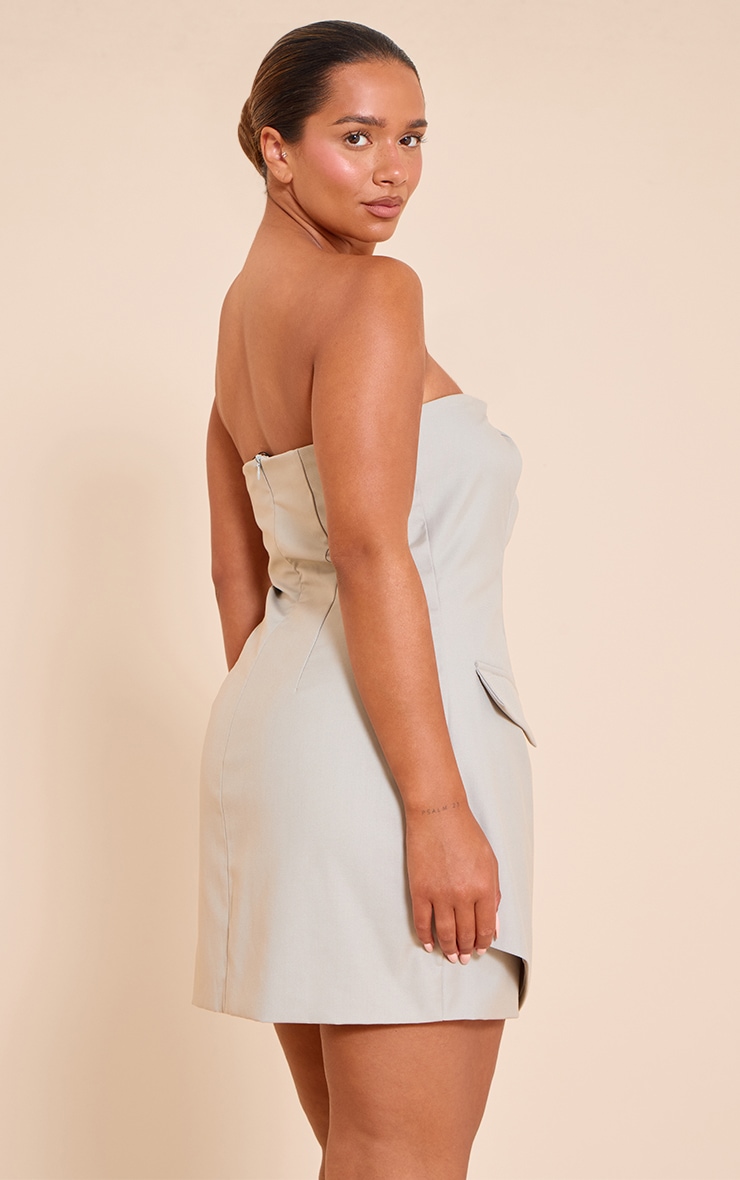 Shape Grey Tailored Button Front Mini Dress image 2