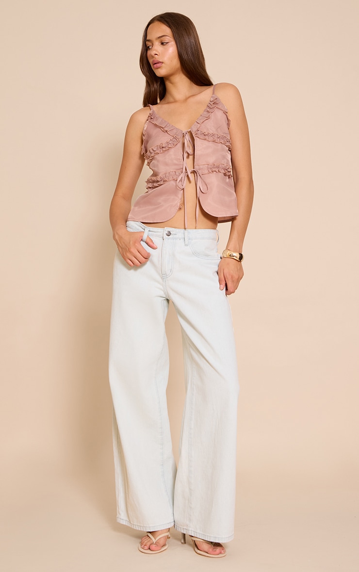 Mauve Chiffon Frill Detail Cami Top image 3