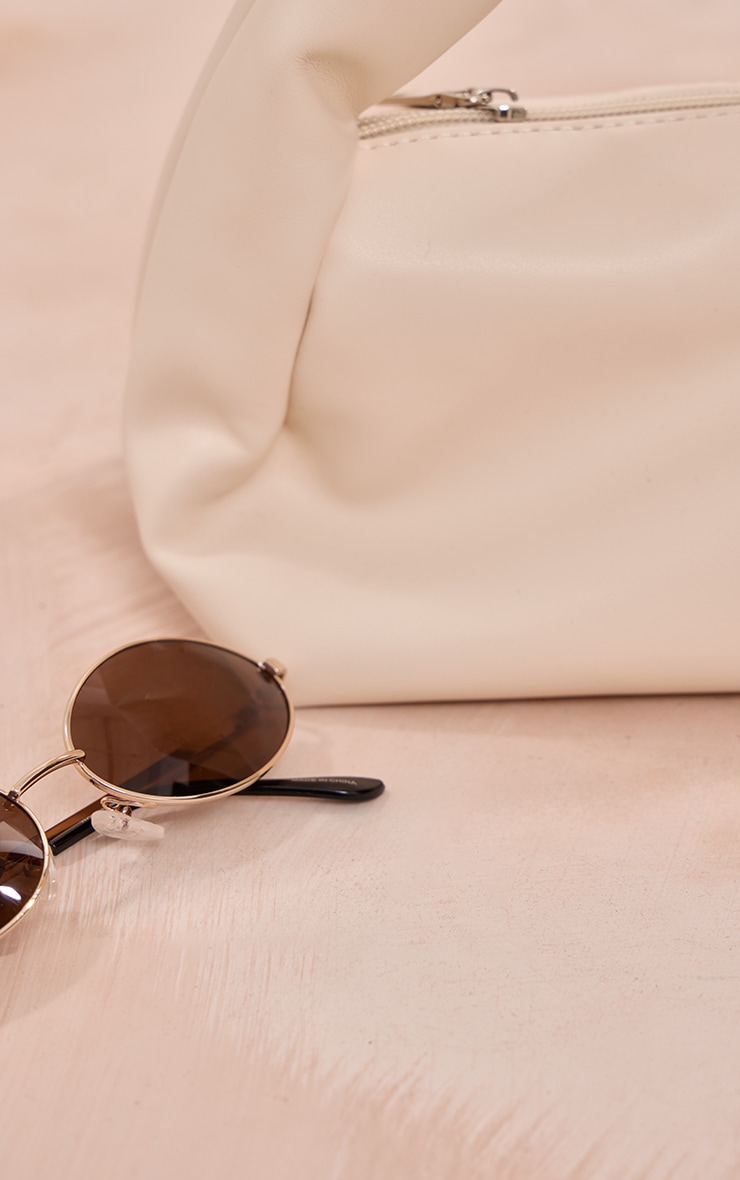 Gold oval sunglasses cheap