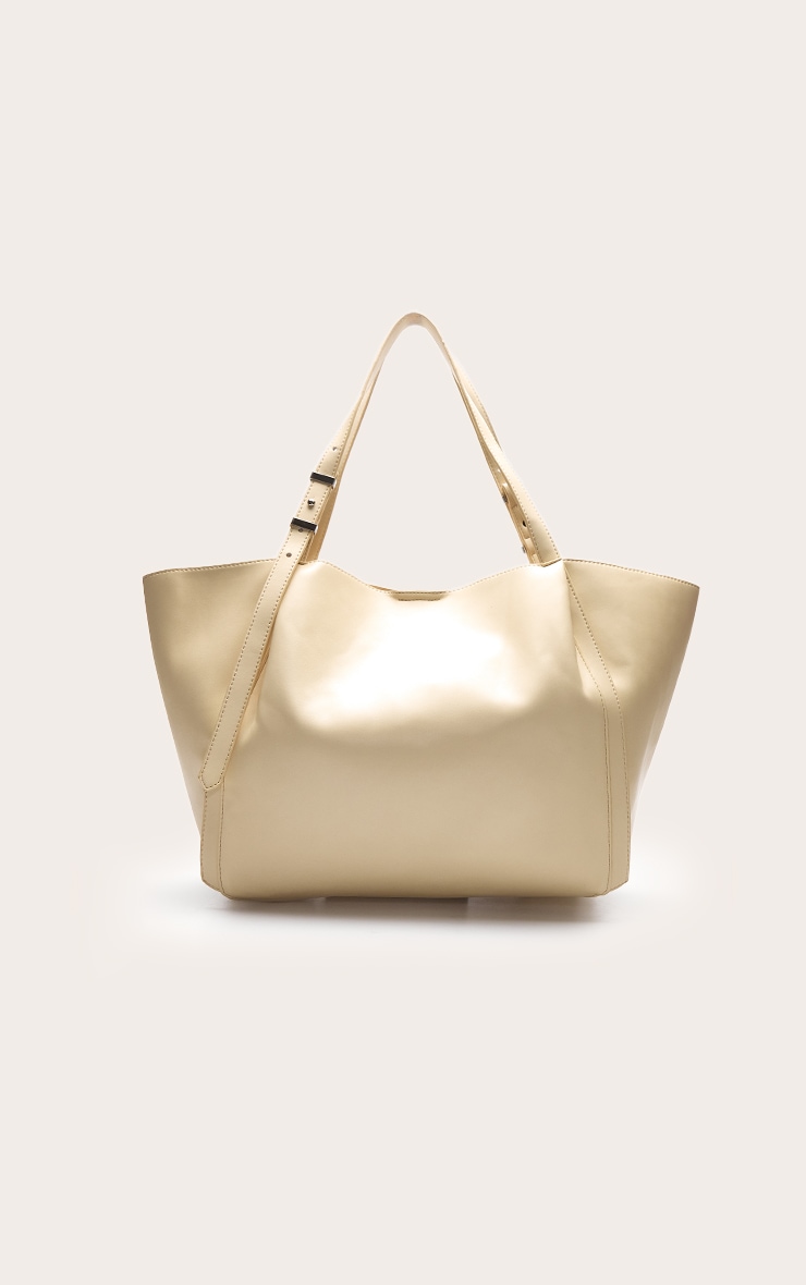 Butter Yellow PU Adjustable Strap Tote Bag image 4