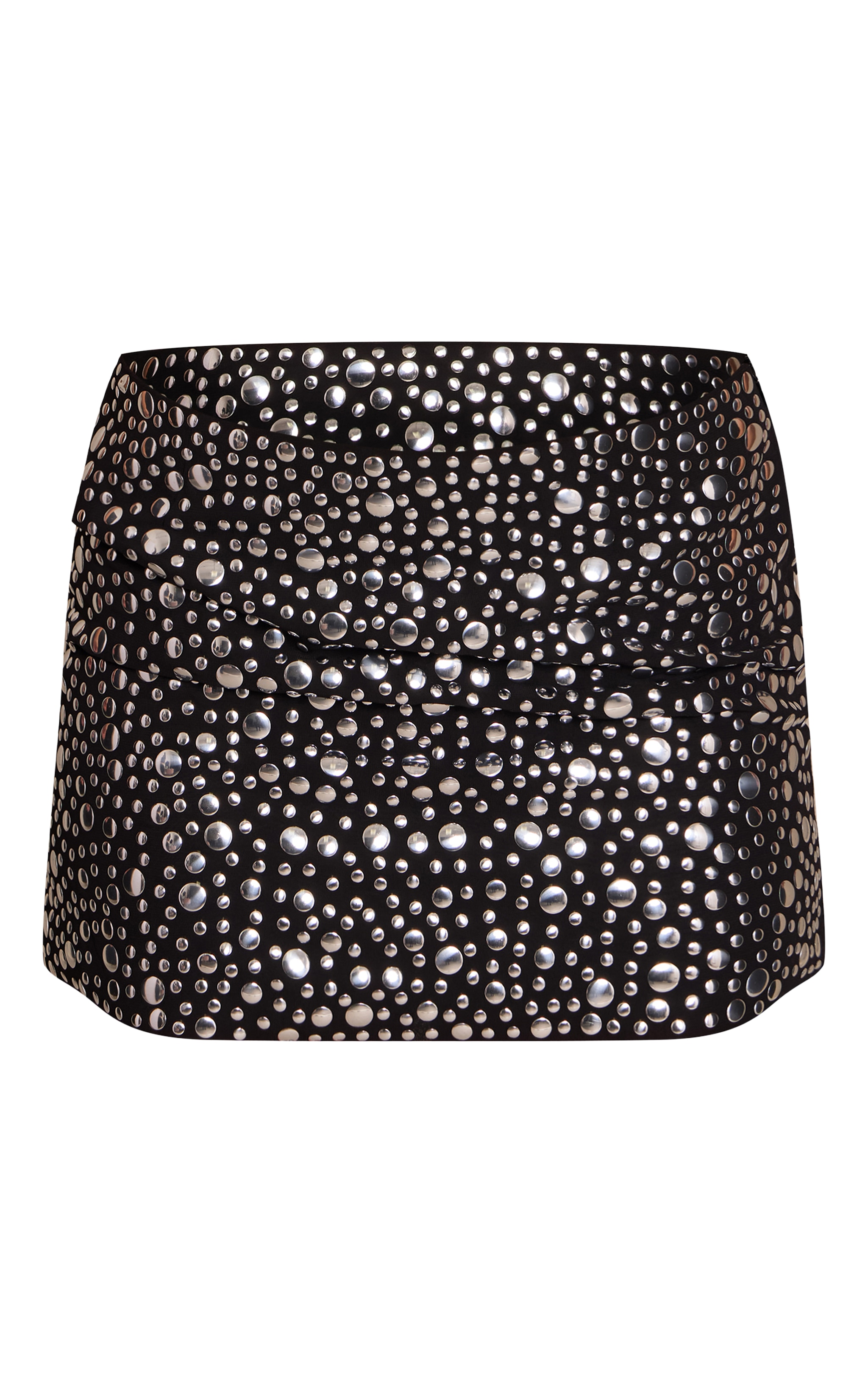 Black Extreme Studded Mini Skirt image 6
