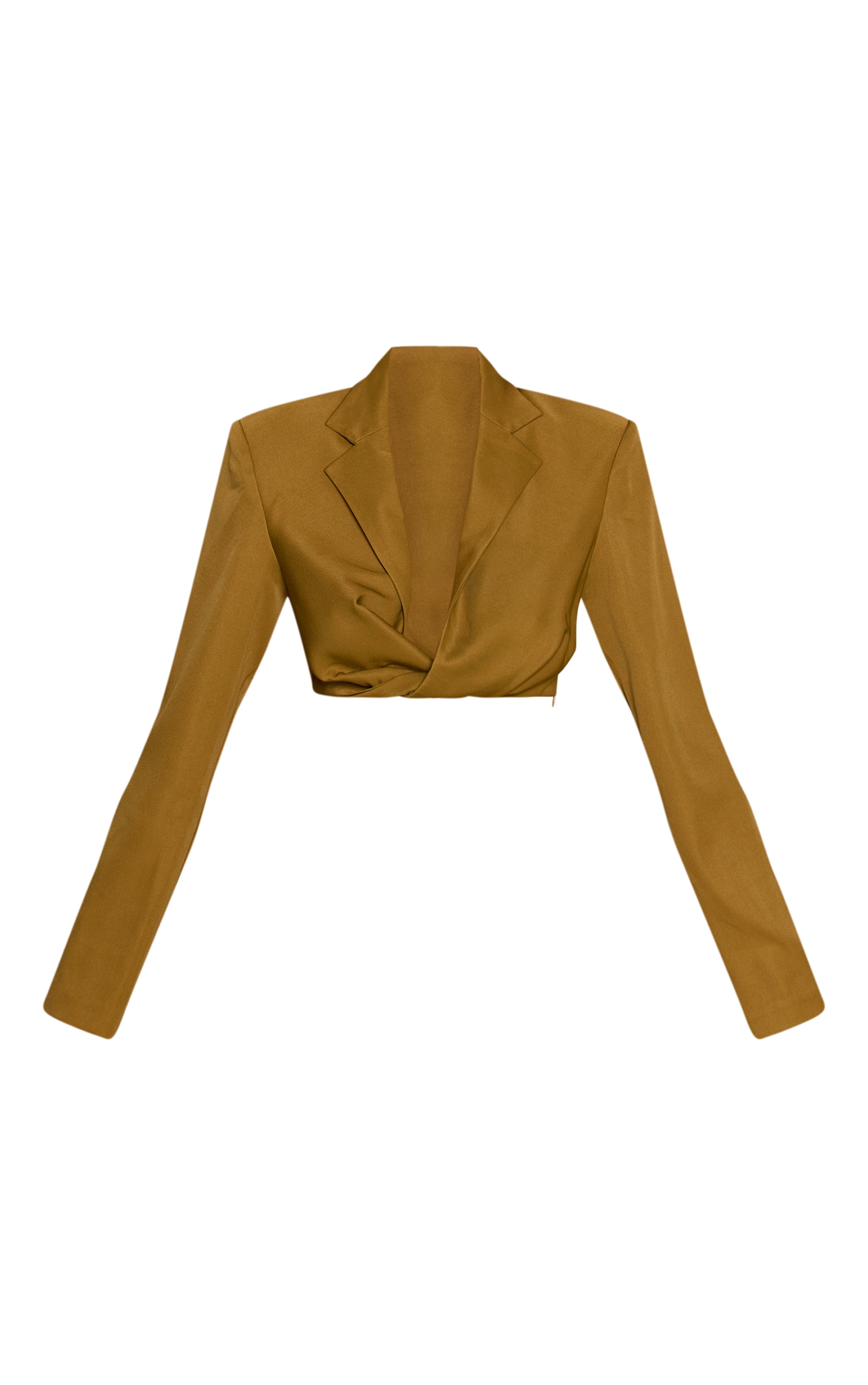 Chartreuse Twist Detail Long Sleeve Cropped Blazer  image 5