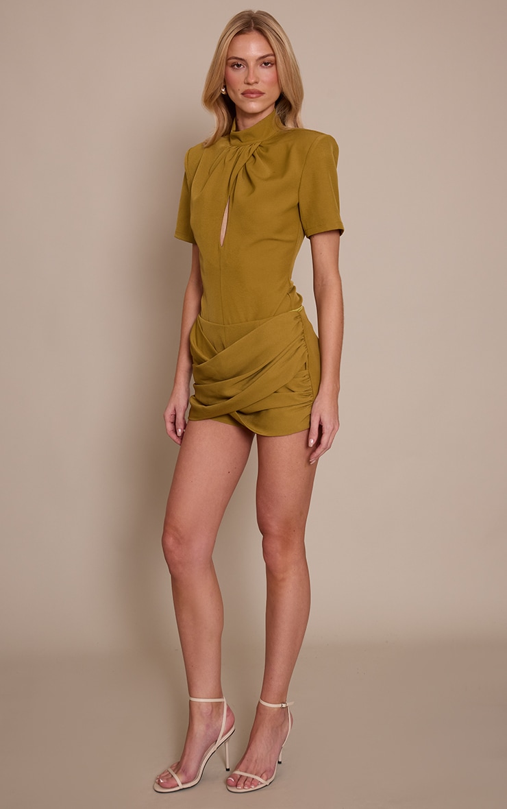 Chartreuse Twist Detail Shorts image 1