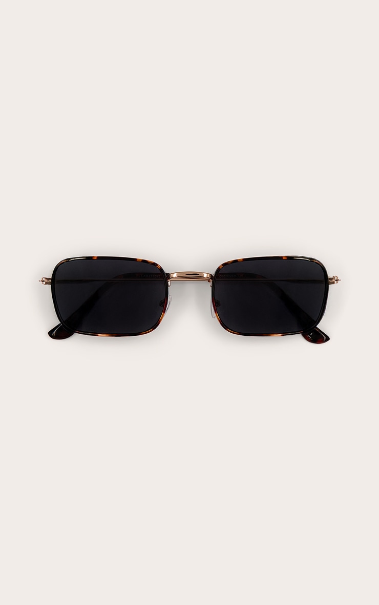 Tortoiseshell Metal Frame Square Sunglasses image 2