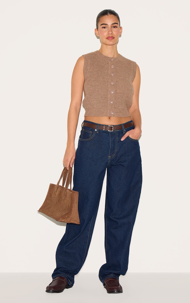 Mushroom Chunky Knit Sleeveless Jumper image 3