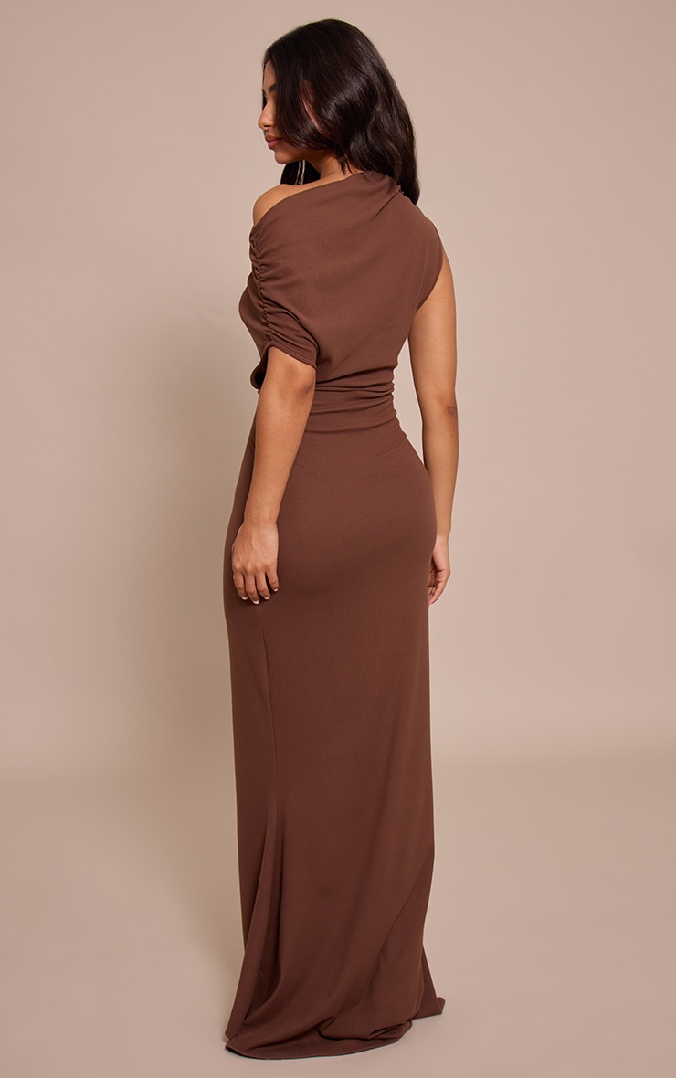 Petite Chocolate Off Shoulder Maxi Dress image 2