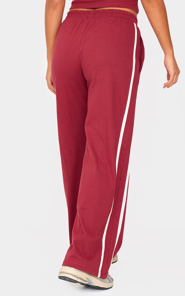 Petite Burgundy Sports Graphic Straight Leg Pants image 3