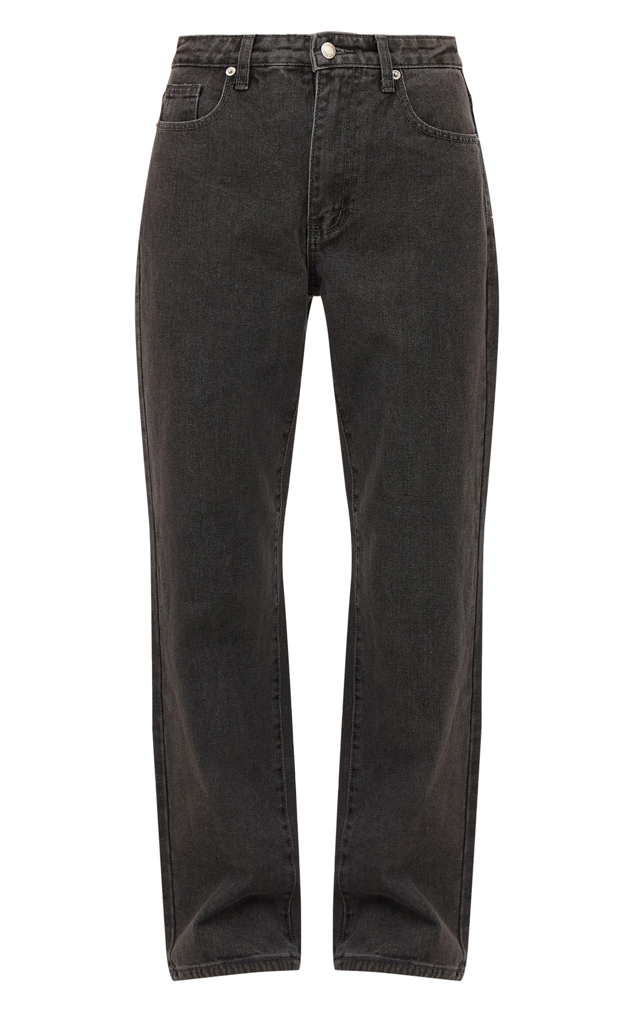 Grey High Waist Straight Leg Jeans image 5