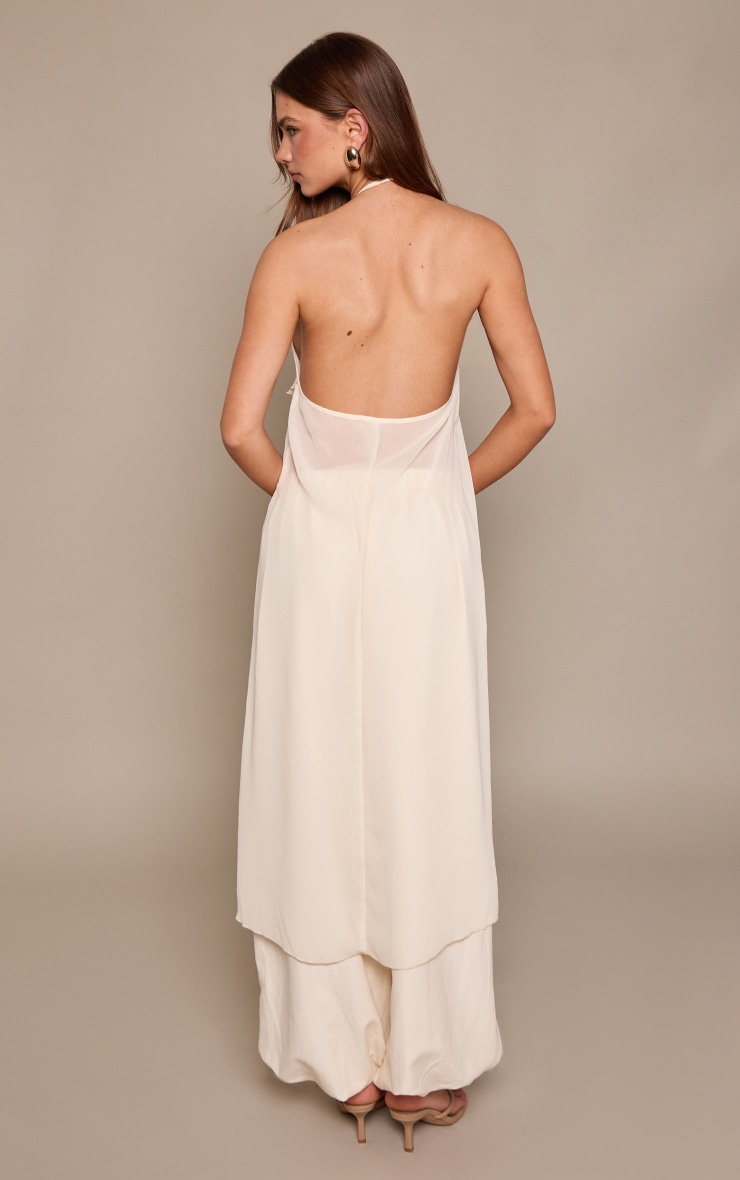 Cream Peach Skin Cuffed Leg Pant image 3