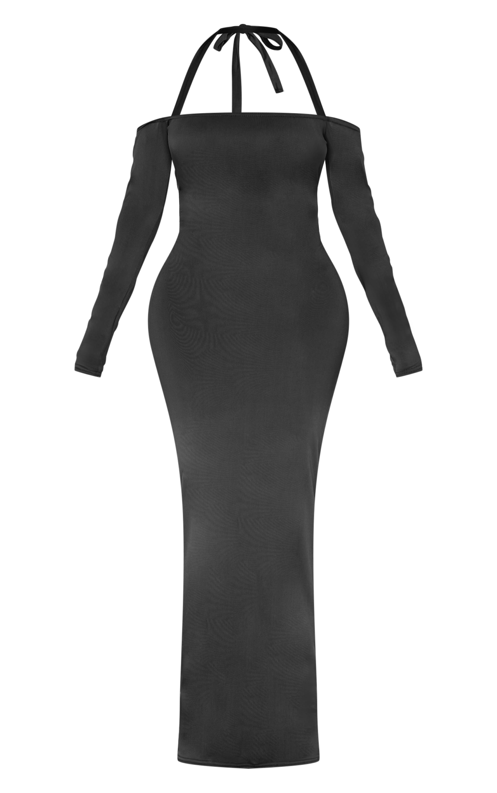 Shape Black Sculpt Bardot Halter Tie Maxi Dress image 5