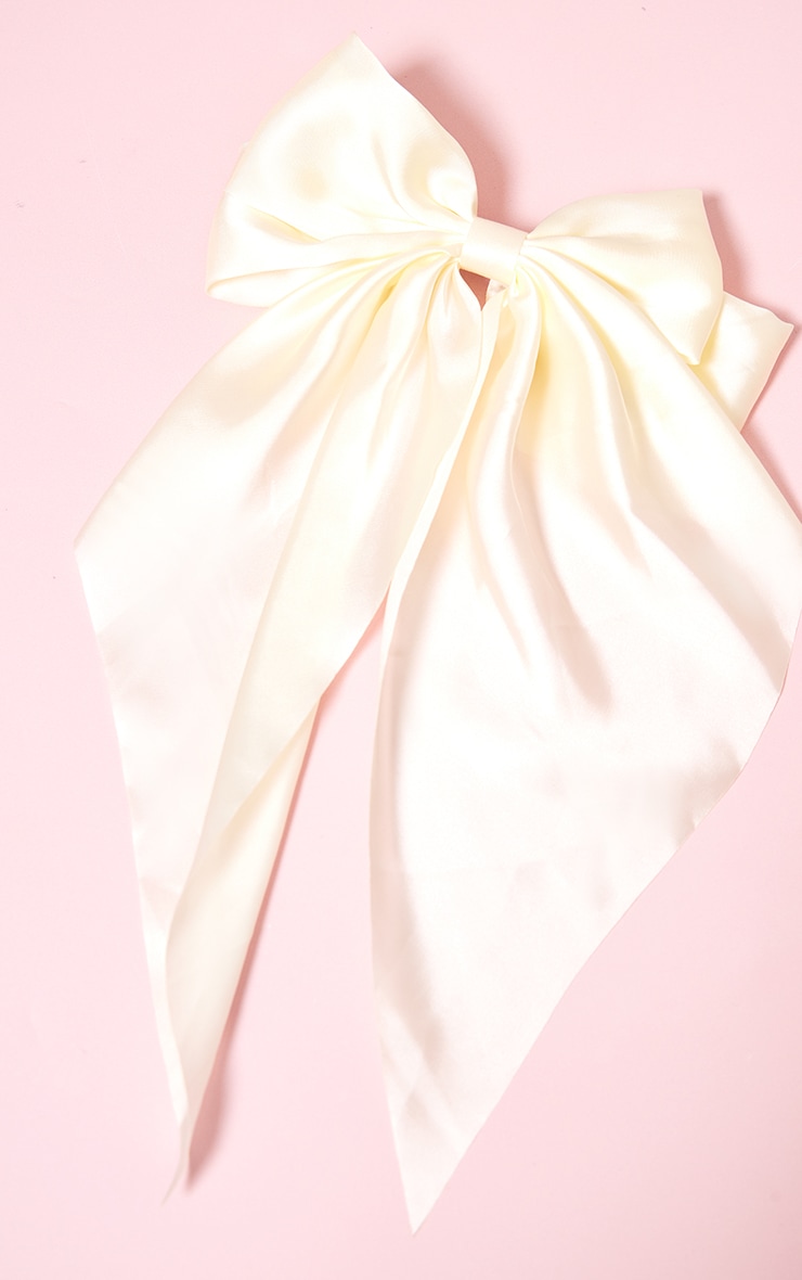 Cream Hair Clip Oversized Bow image 2