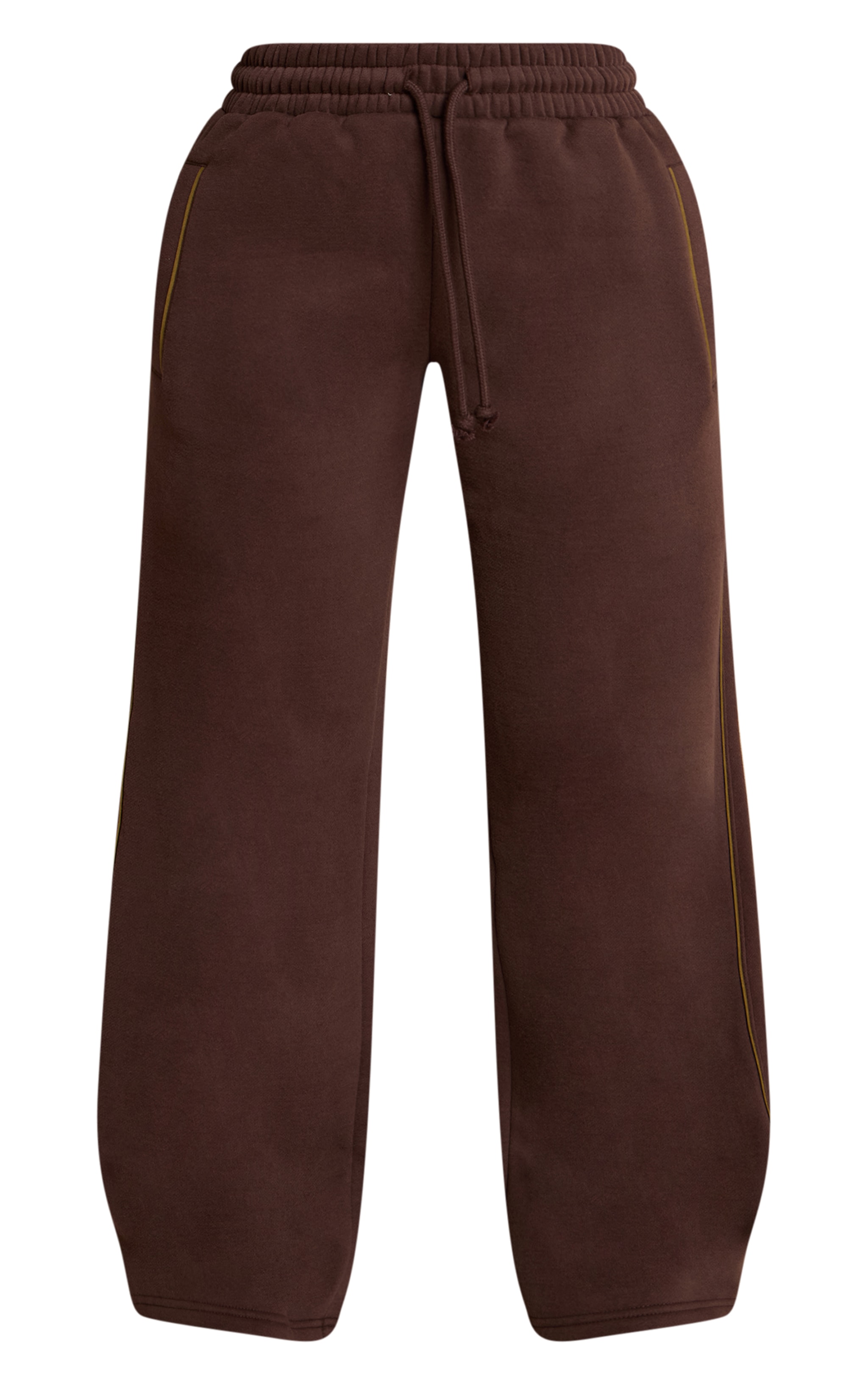 Petite Chocolate Contrast Seam Drawcord Straight Leg Sweatpant image 5
